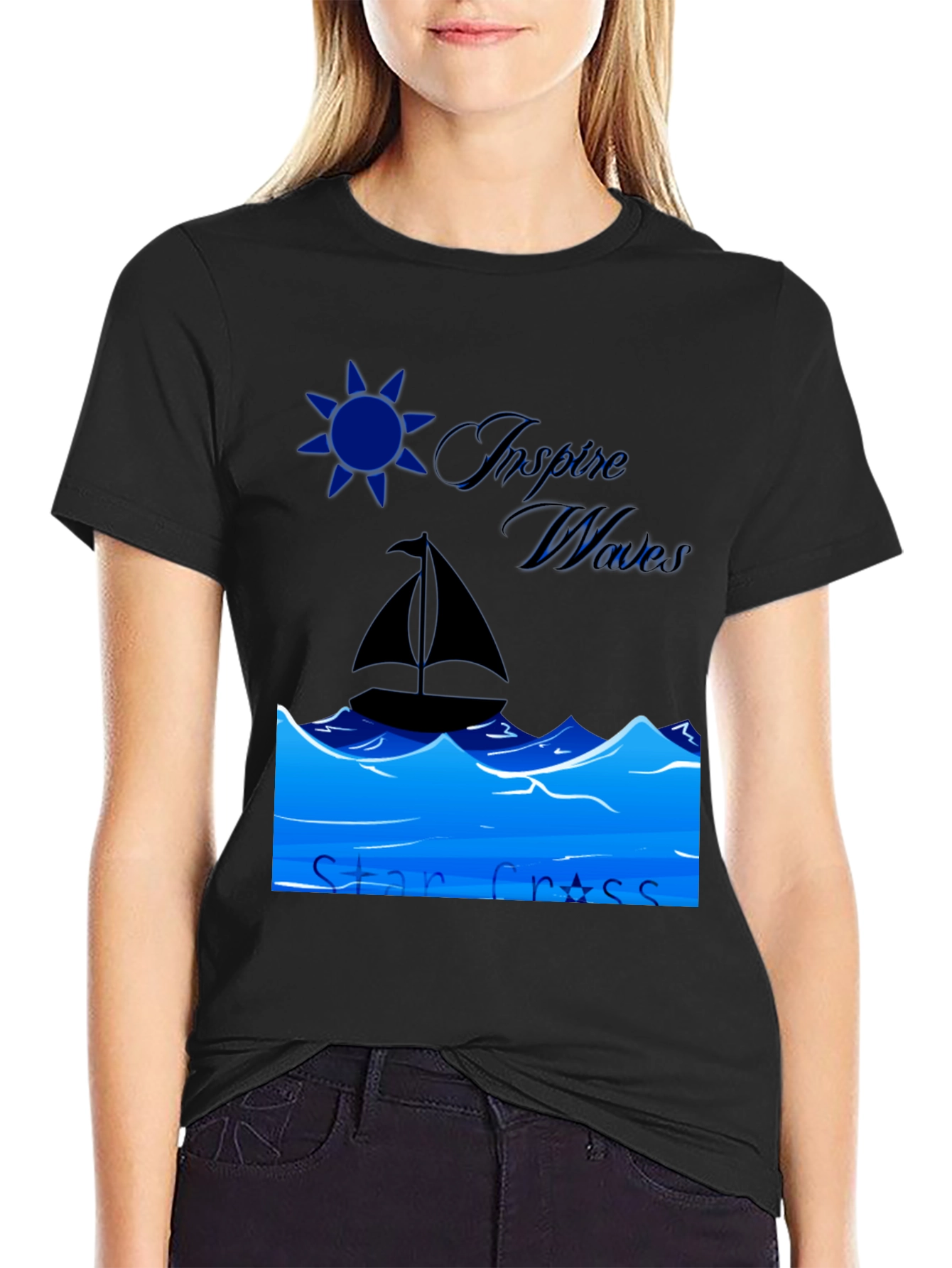 Inspire Waves T-Shirt - Star Cross Sailing Design