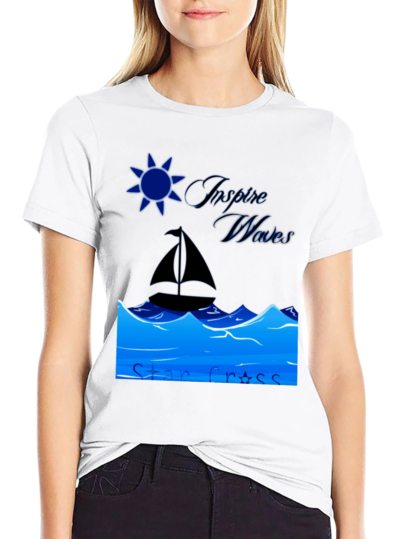 Inspire Waves T-Shirt - Star Cross Sailing Design