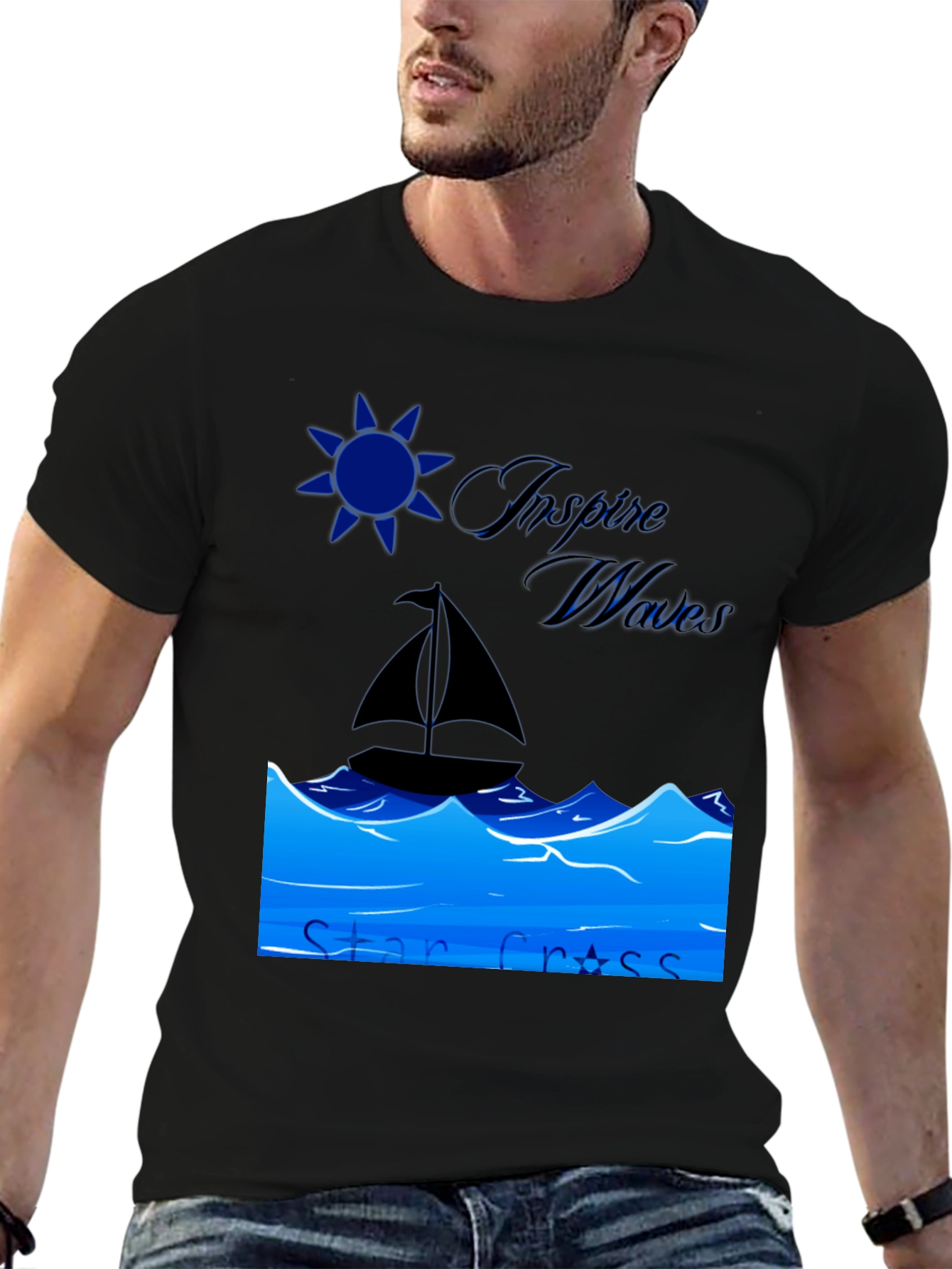 Inspire Waves T-Shirt - Star Cross Sailing Design