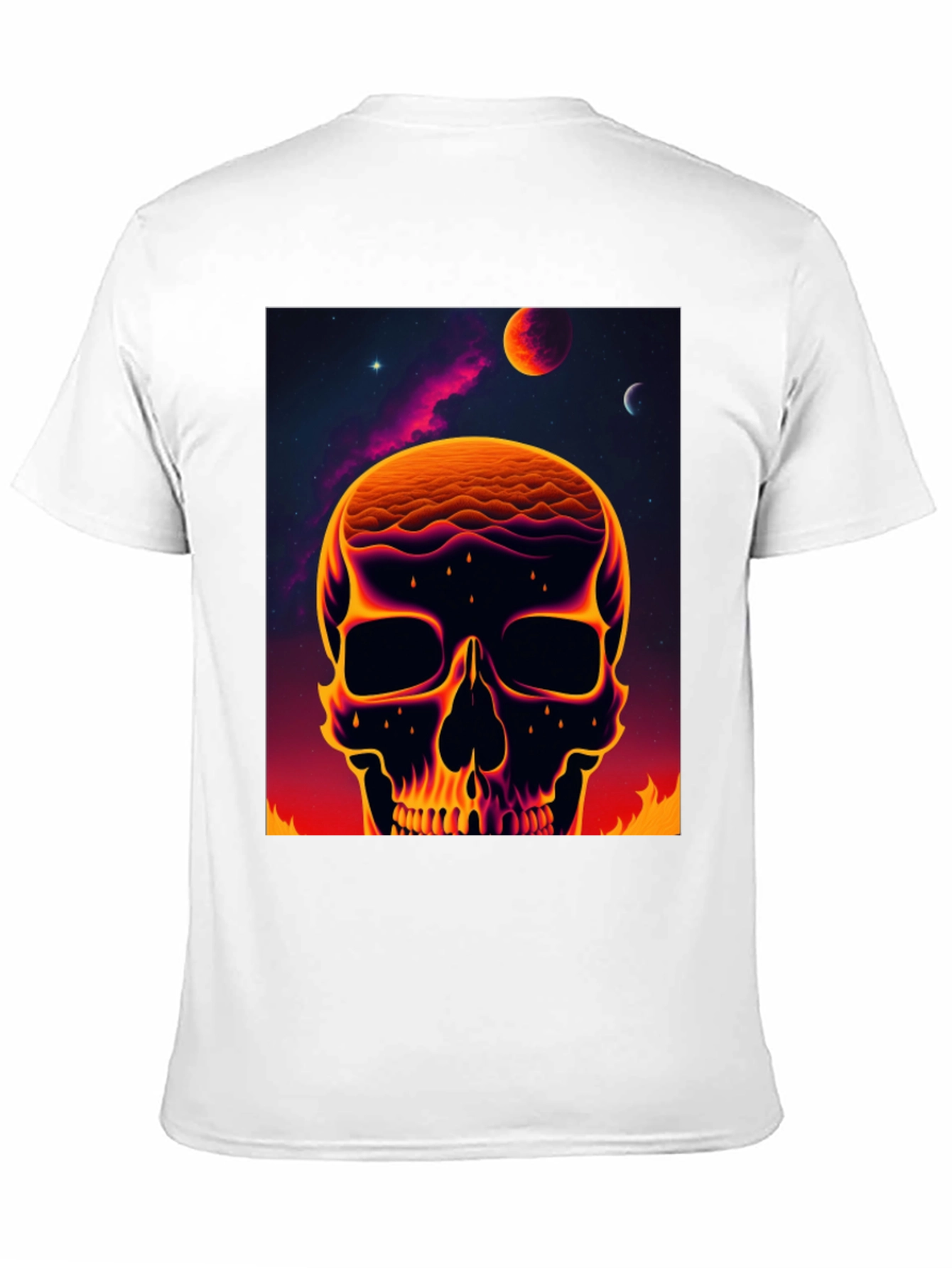 Cosmic Skull Graphic Tee - Bold Outer Space Design