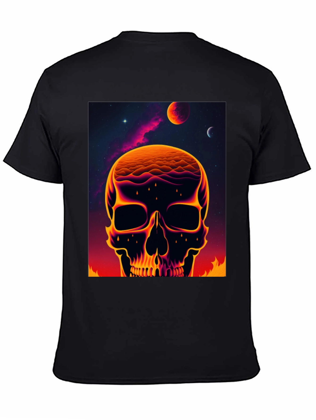 Cosmic Skull Graphic Tee - Bold Outer Space Design