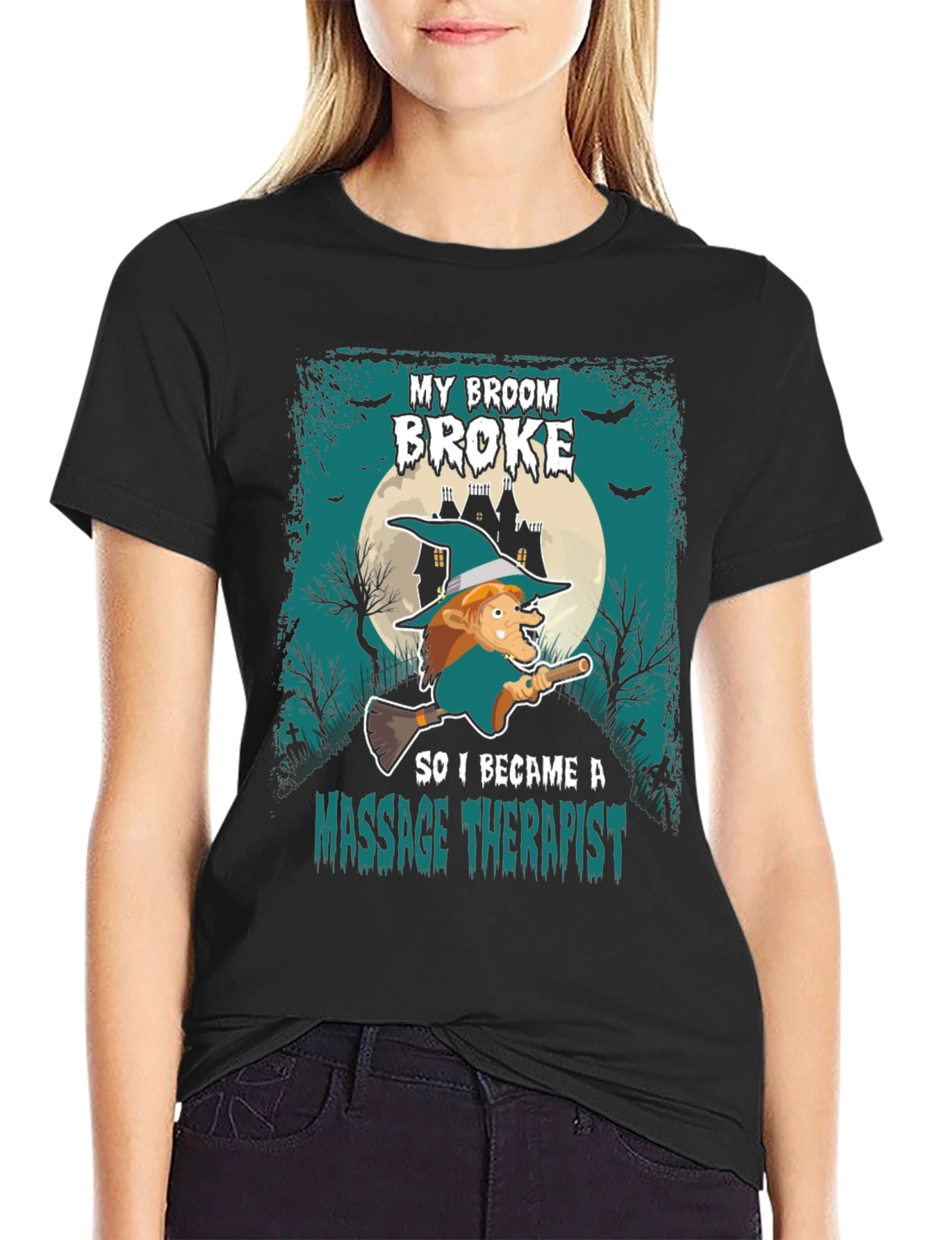 Funny Halloween Witch Massage Therapist T-Shirt