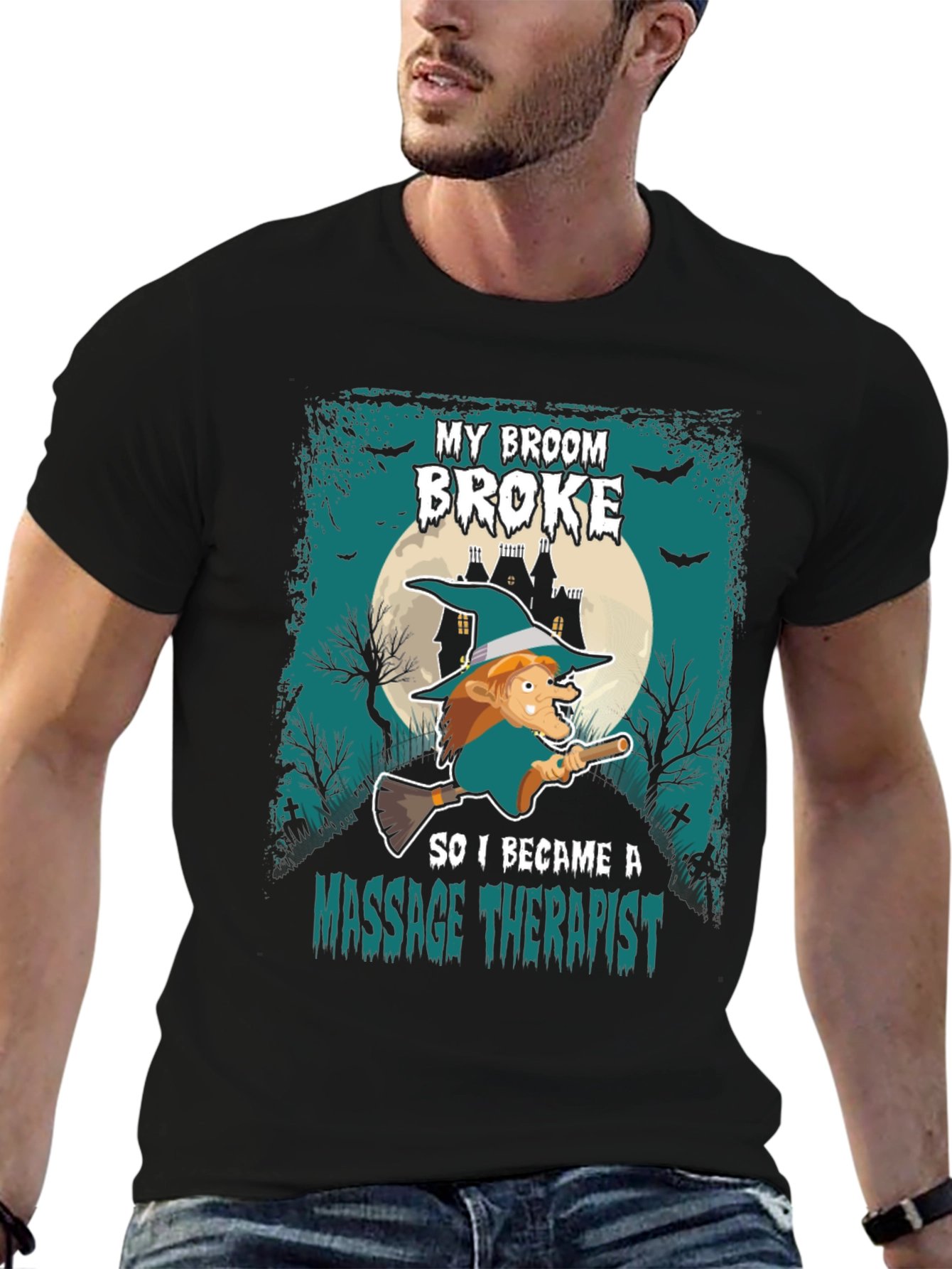 Funny Halloween Witch Massage Therapist T-Shirt