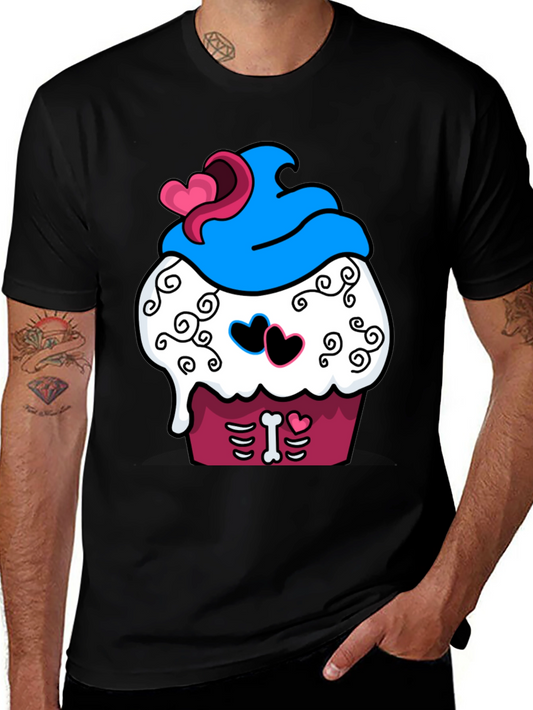 Sugar Skull Cupcake T-Shirt - Day of the Dead Style