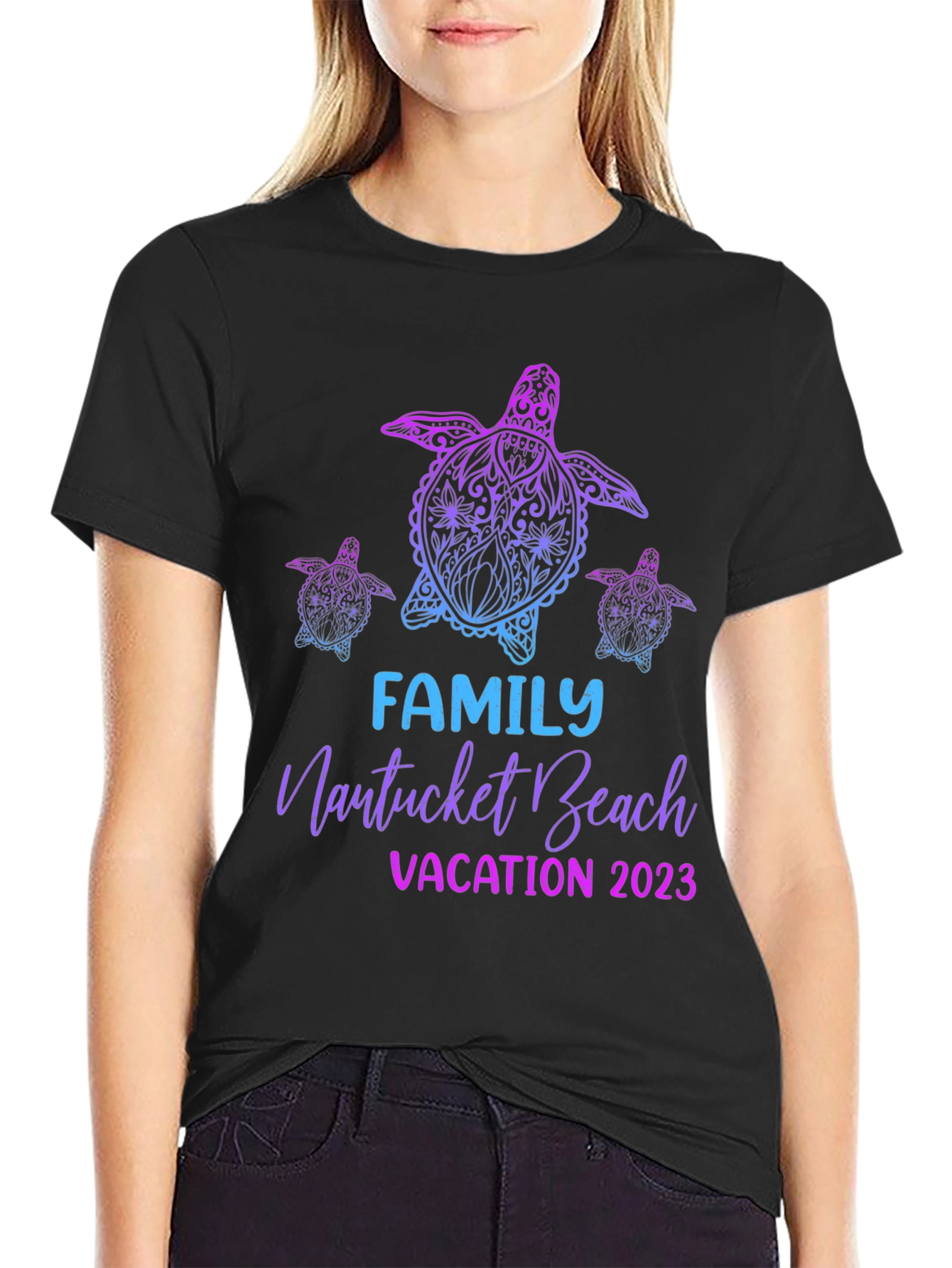 Family Nantucket Beach Vacation 2023 Turtle T-Shirt