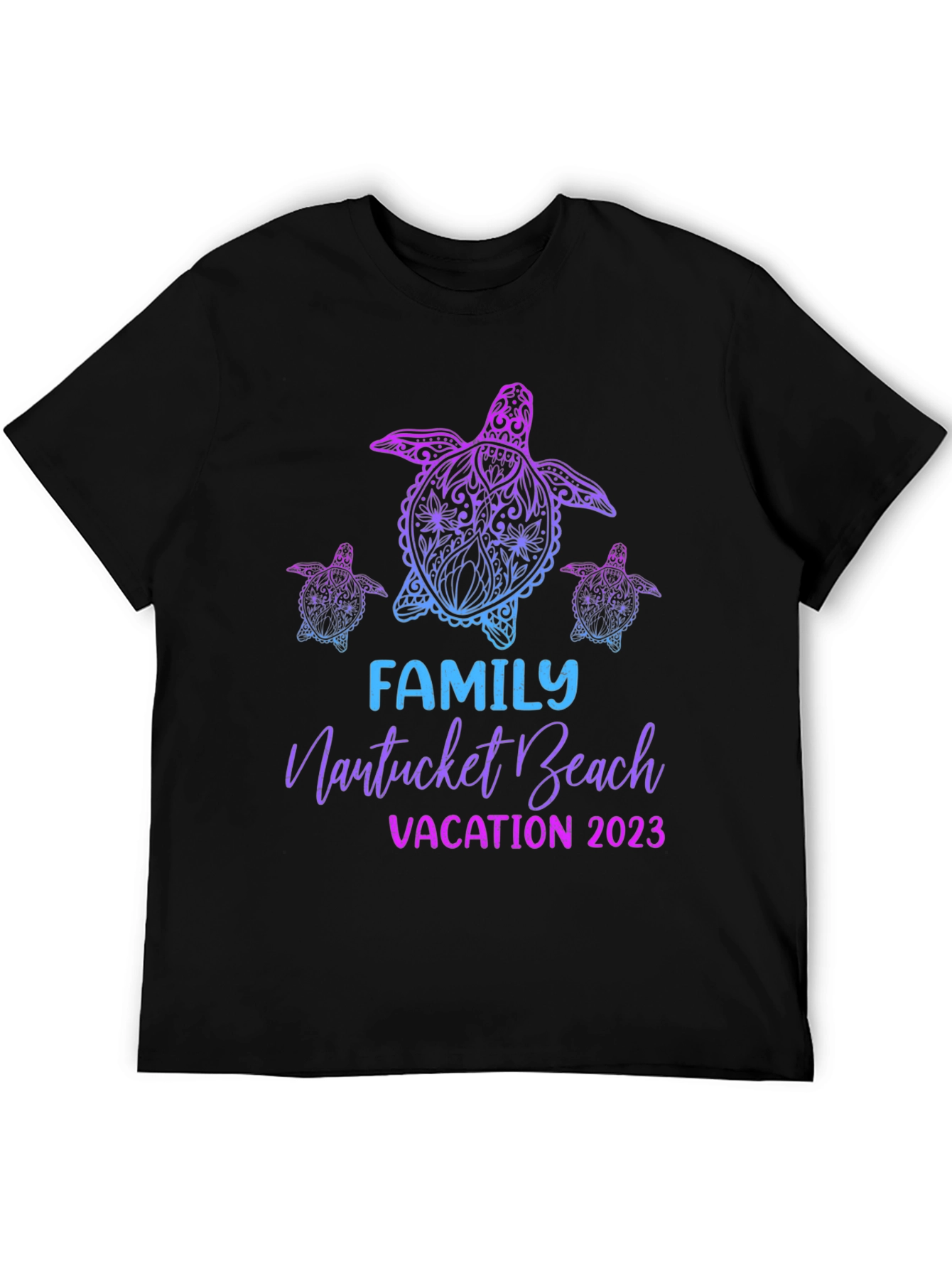 Family Nantucket Beach Vacation 2023 Turtle T-Shirt