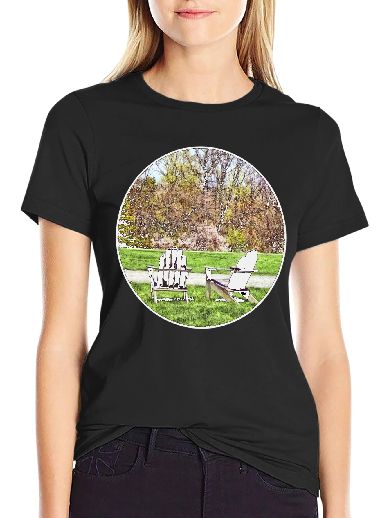 Relaxing Adirondack Chairs Graphic Tee - Comfort Fit