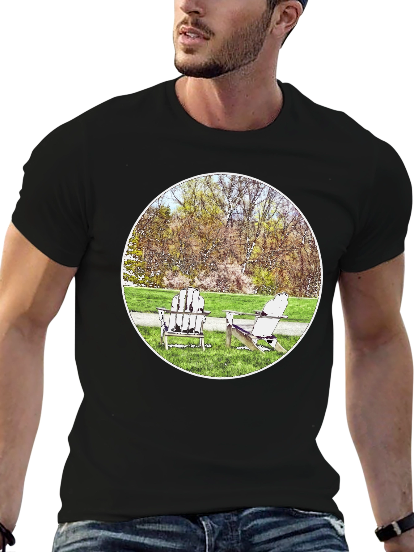 Relaxing Adirondack Chairs Graphic Tee - Comfort Fit
