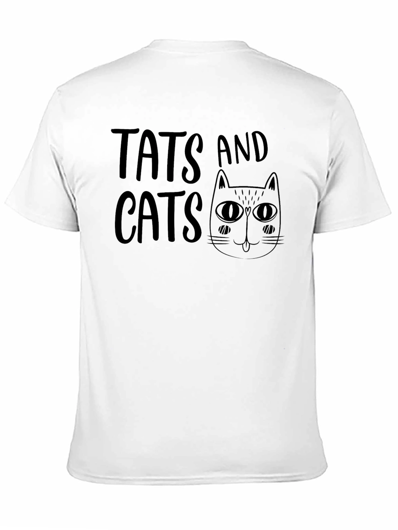 Tats and Cats Graphic Tee - Black Cotton T-Shirt