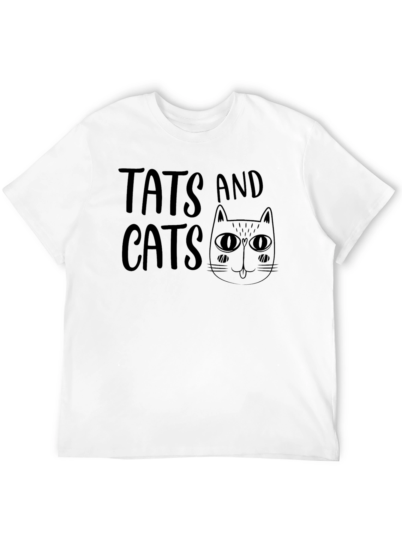 Tats and Cats Graphic Tee - Black Cotton T-Shirt
