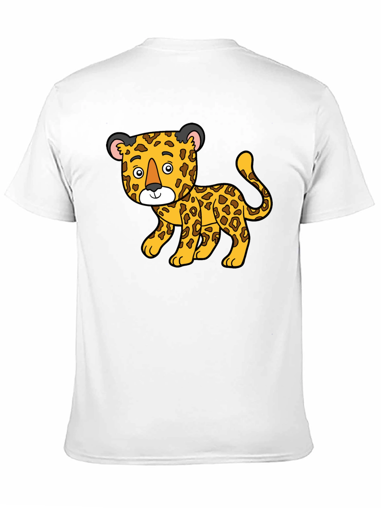 Cartoon Leopard Print Black T-Shirt