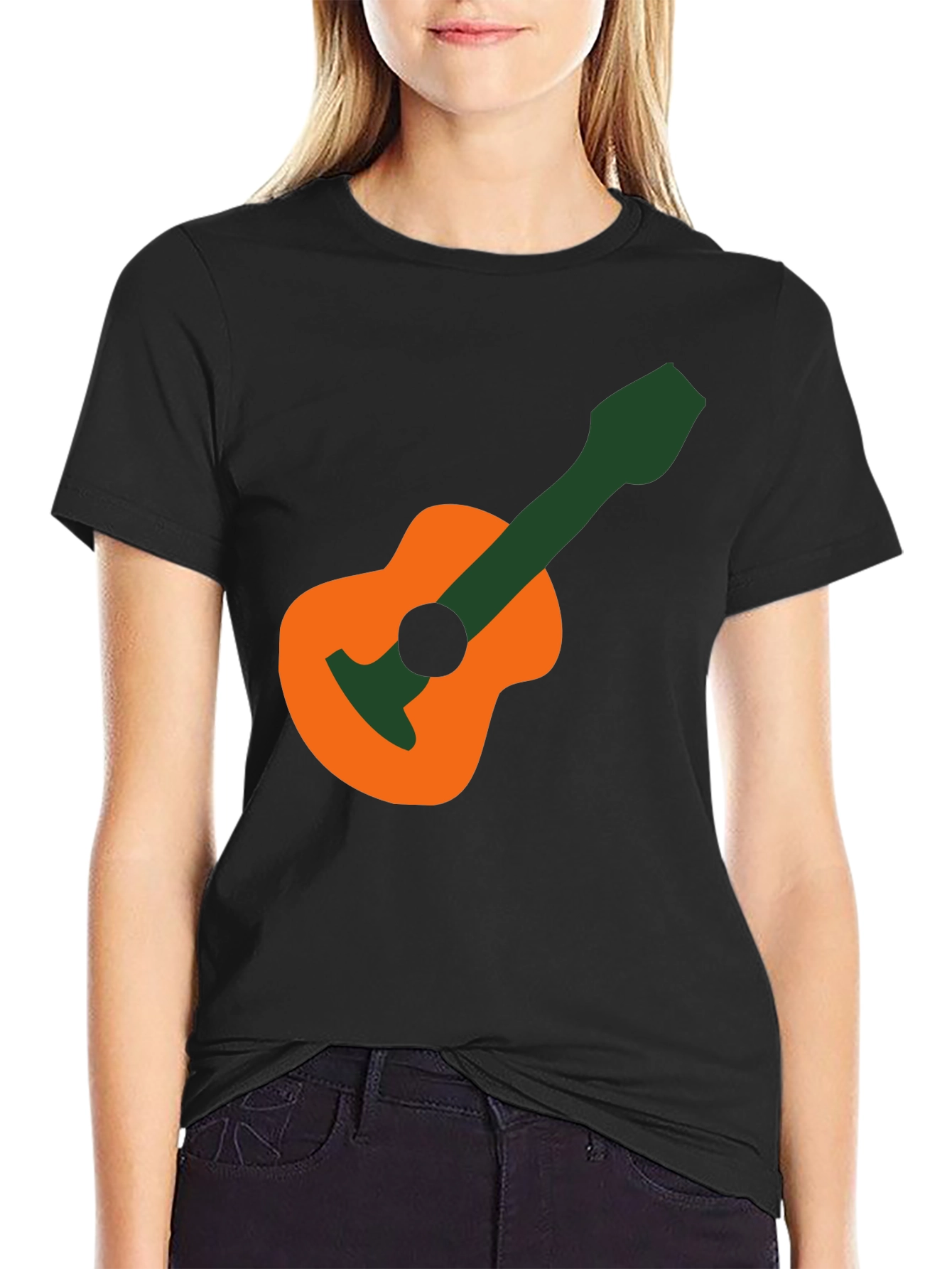 Guitar Graphic T-Shirt - Black Cotton Tee