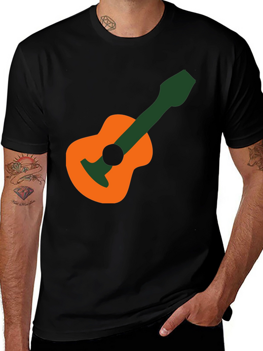 Guitar Graphic T-Shirt - Black Cotton Tee