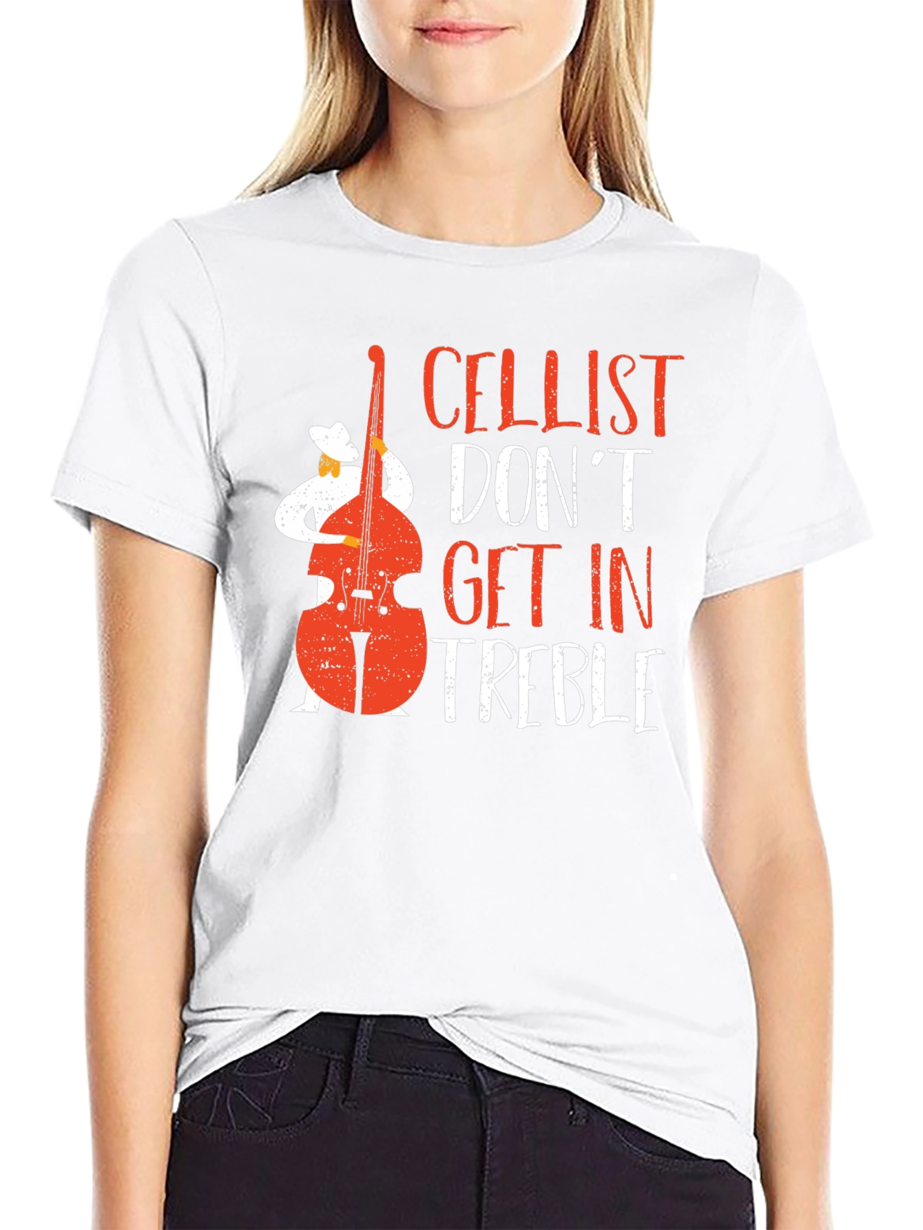 Cellist Dont Get In Treble Graphic T-Shirt