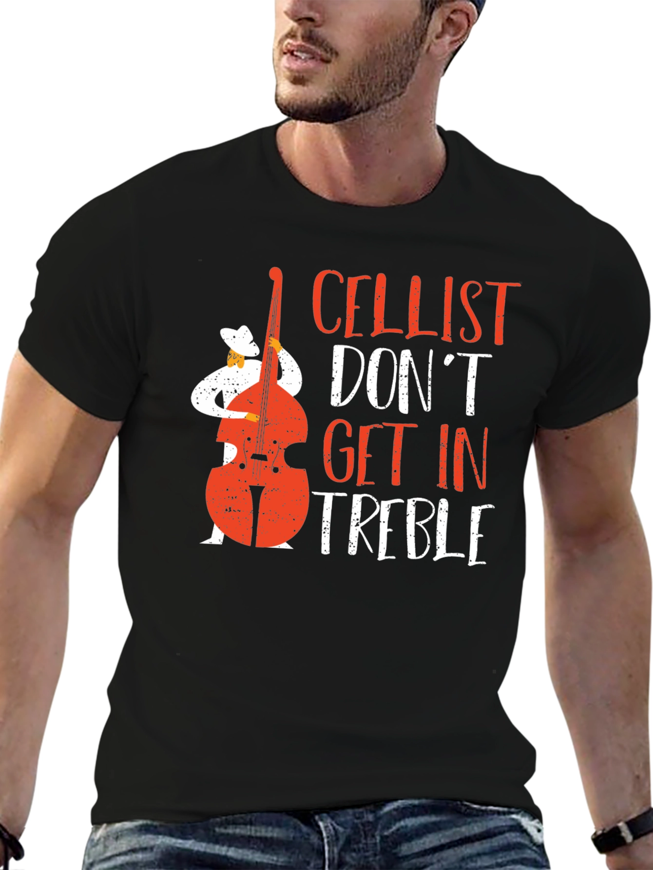 Cellist Dont Get In Treble Graphic T-Shirt