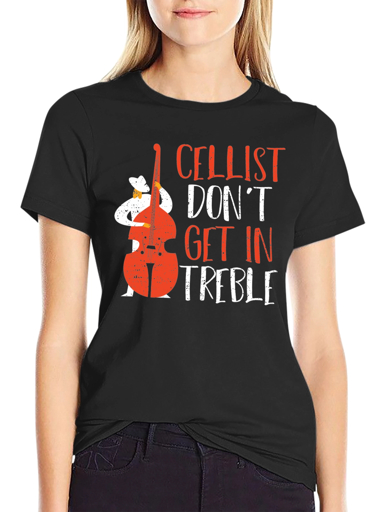 Cellist Dont Get In Treble Graphic T-Shirt