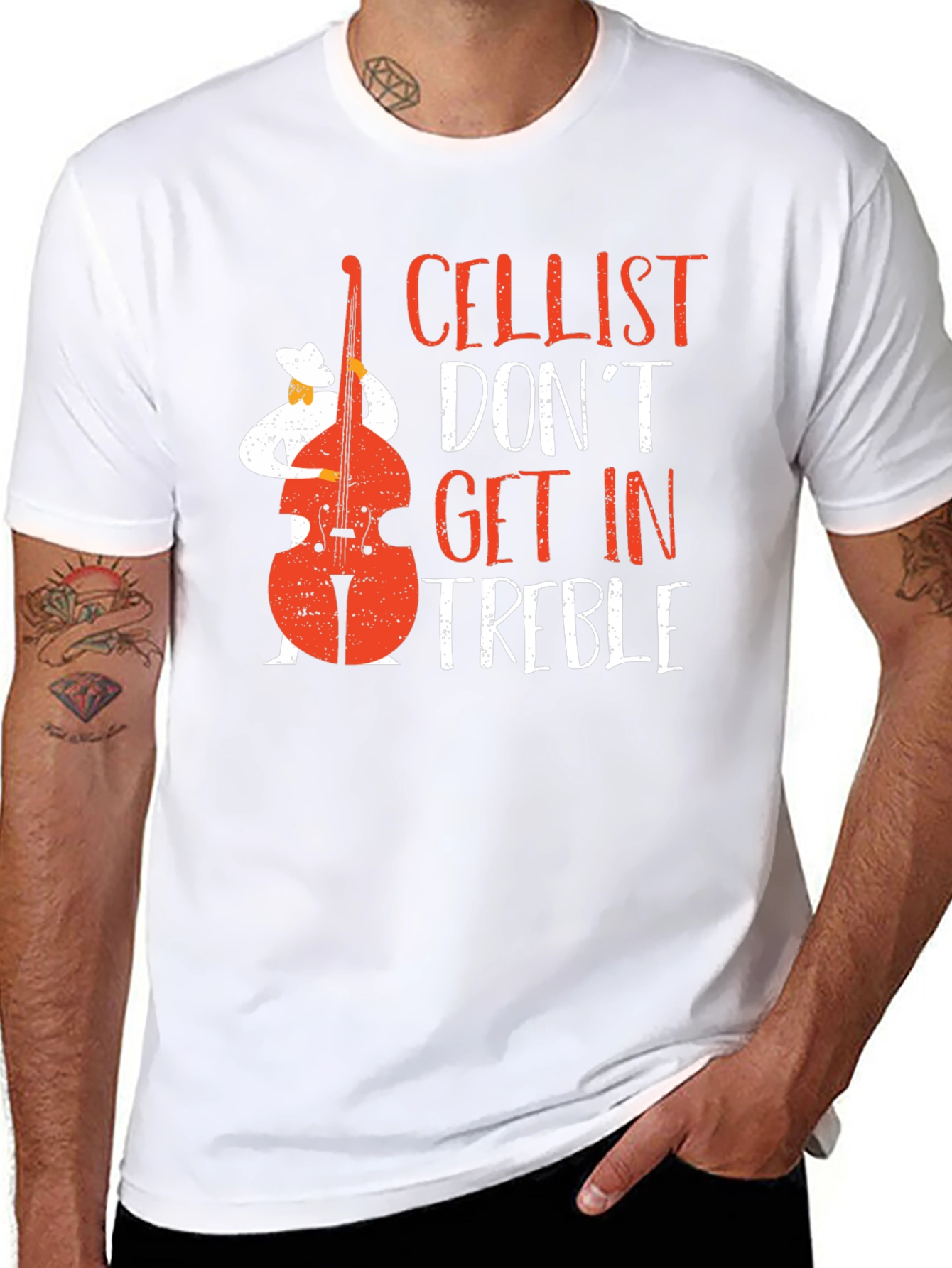 Cellist Dont Get In Treble Graphic T-Shirt