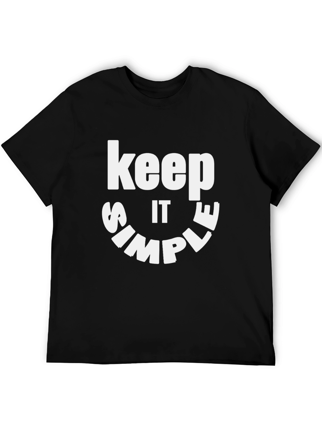 Keep It Simple Black Graphic T-Shirt