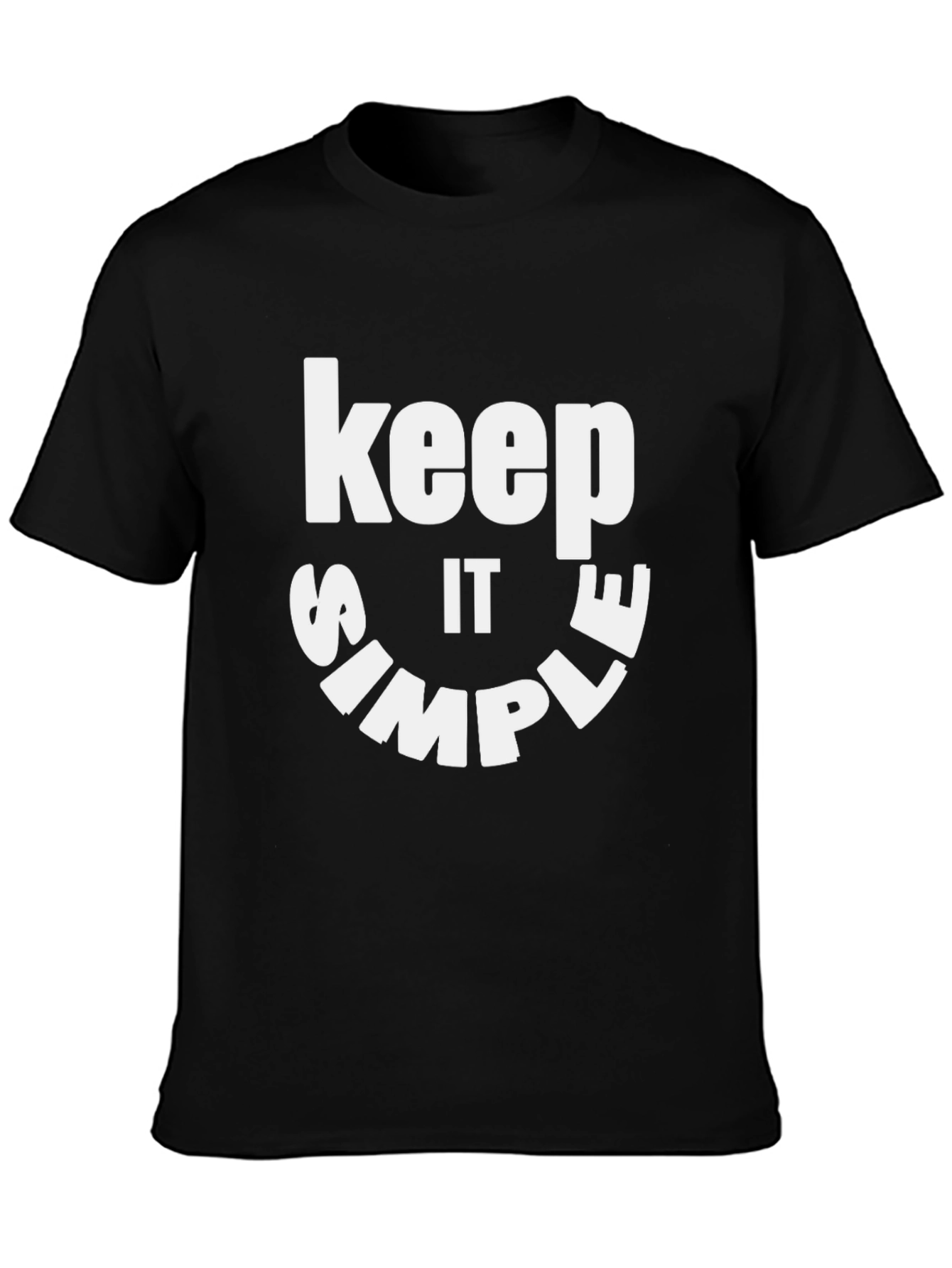 Keep It Simple Black Graphic T-Shirt