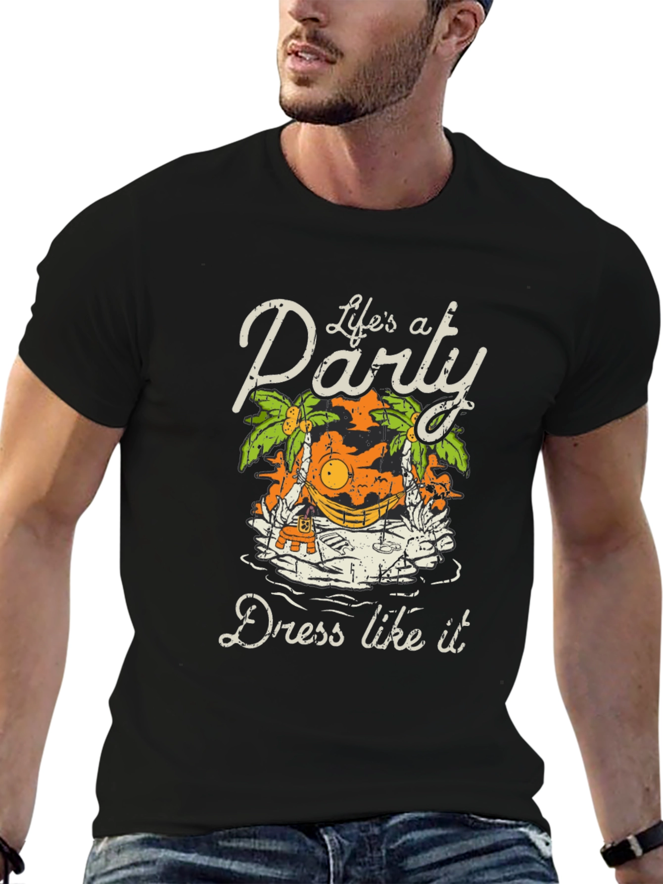 Lifes a Party Graphic Tee - Black
