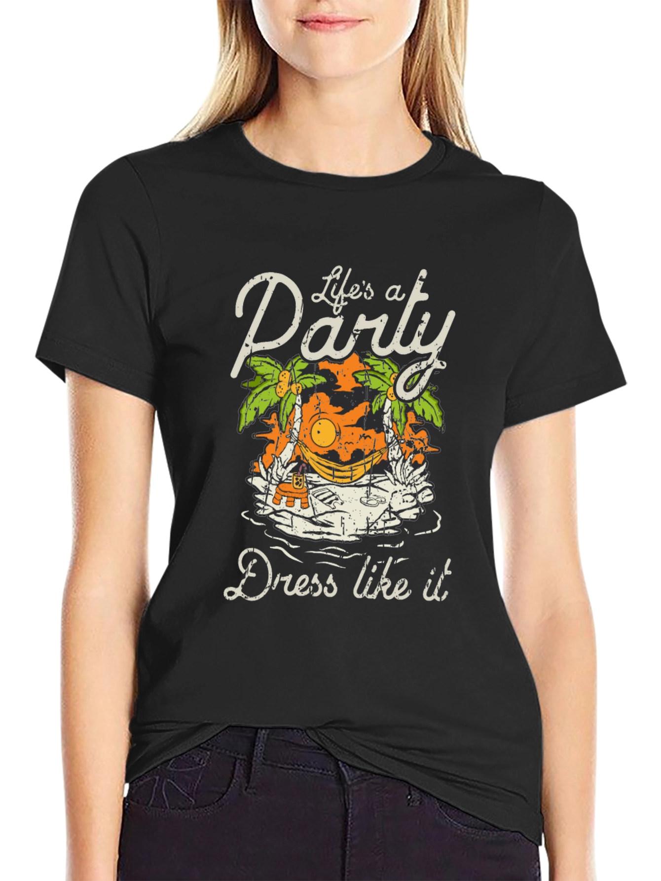 Lifes a Party Graphic Tee - Black
