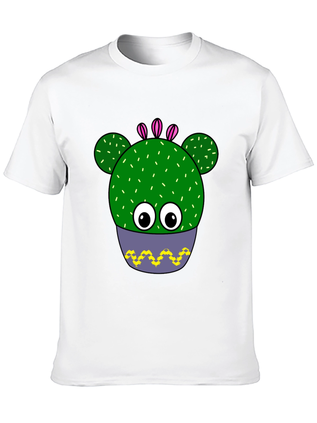 Funny Cactus Plant Graphic Print T-Shirt