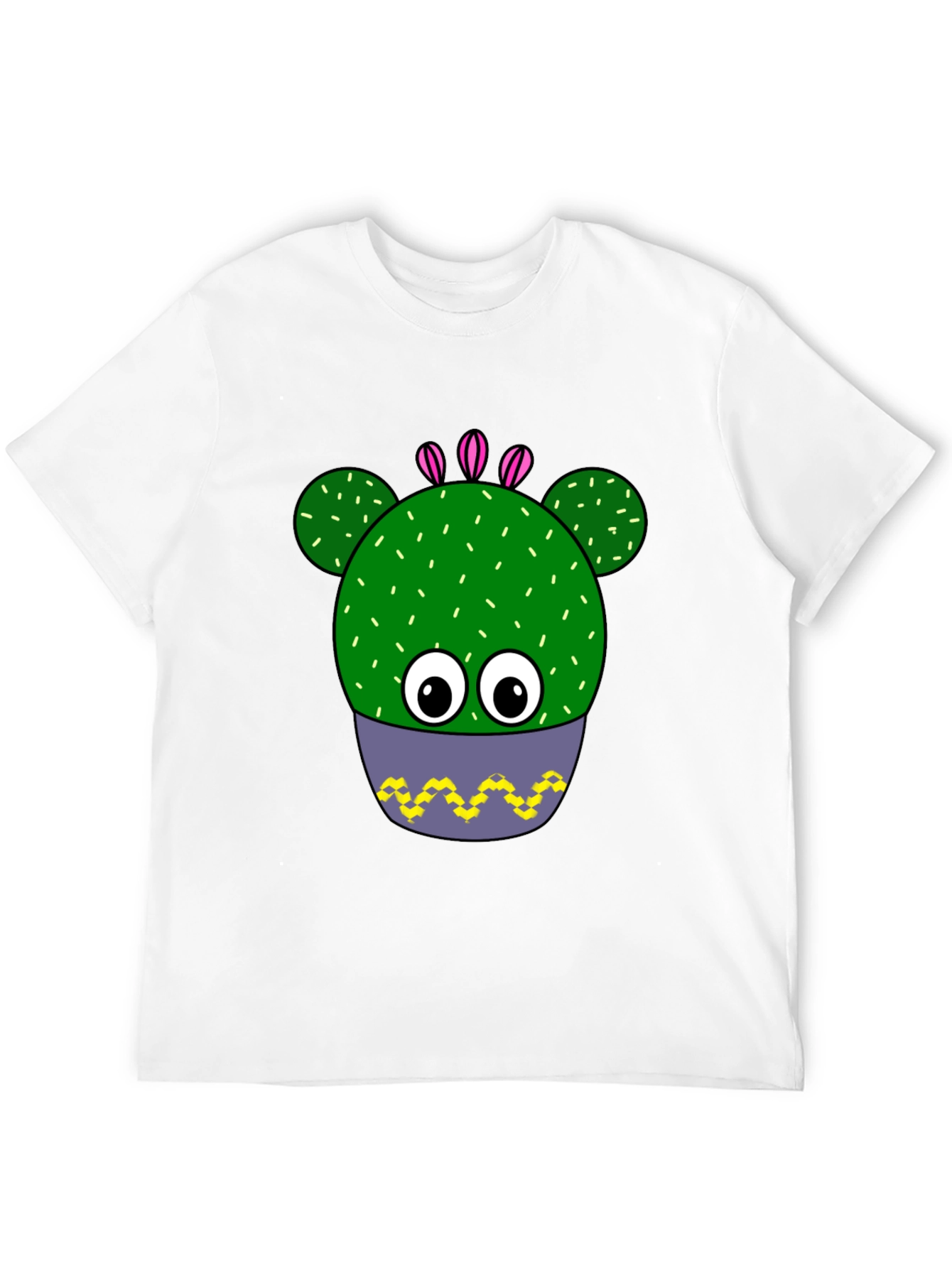 Funny Cactus Plant Graphic Print T-Shirt
