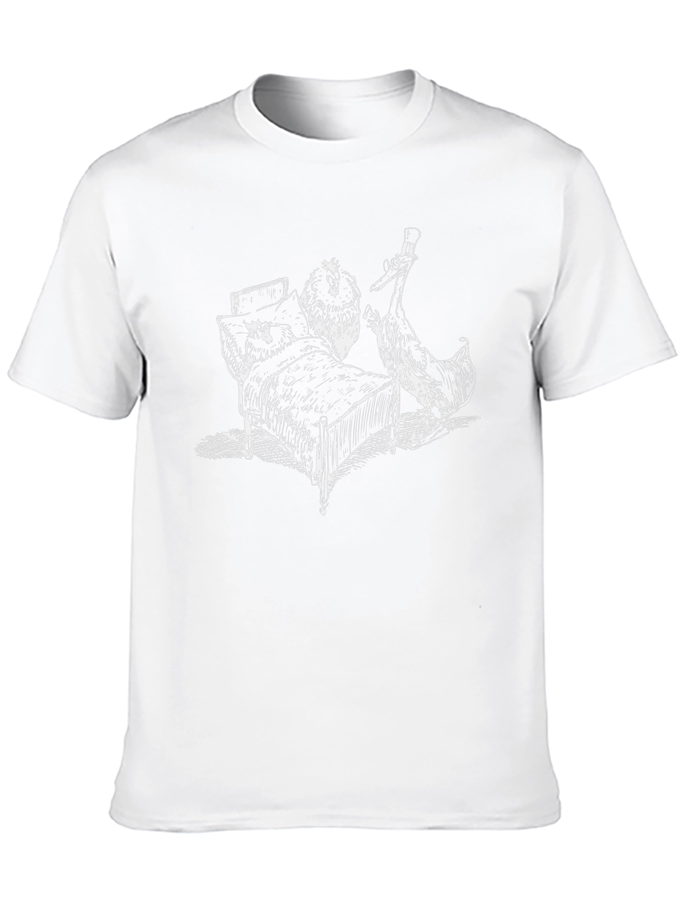Quirky Chicken in Bed Graphic T-Shirt
