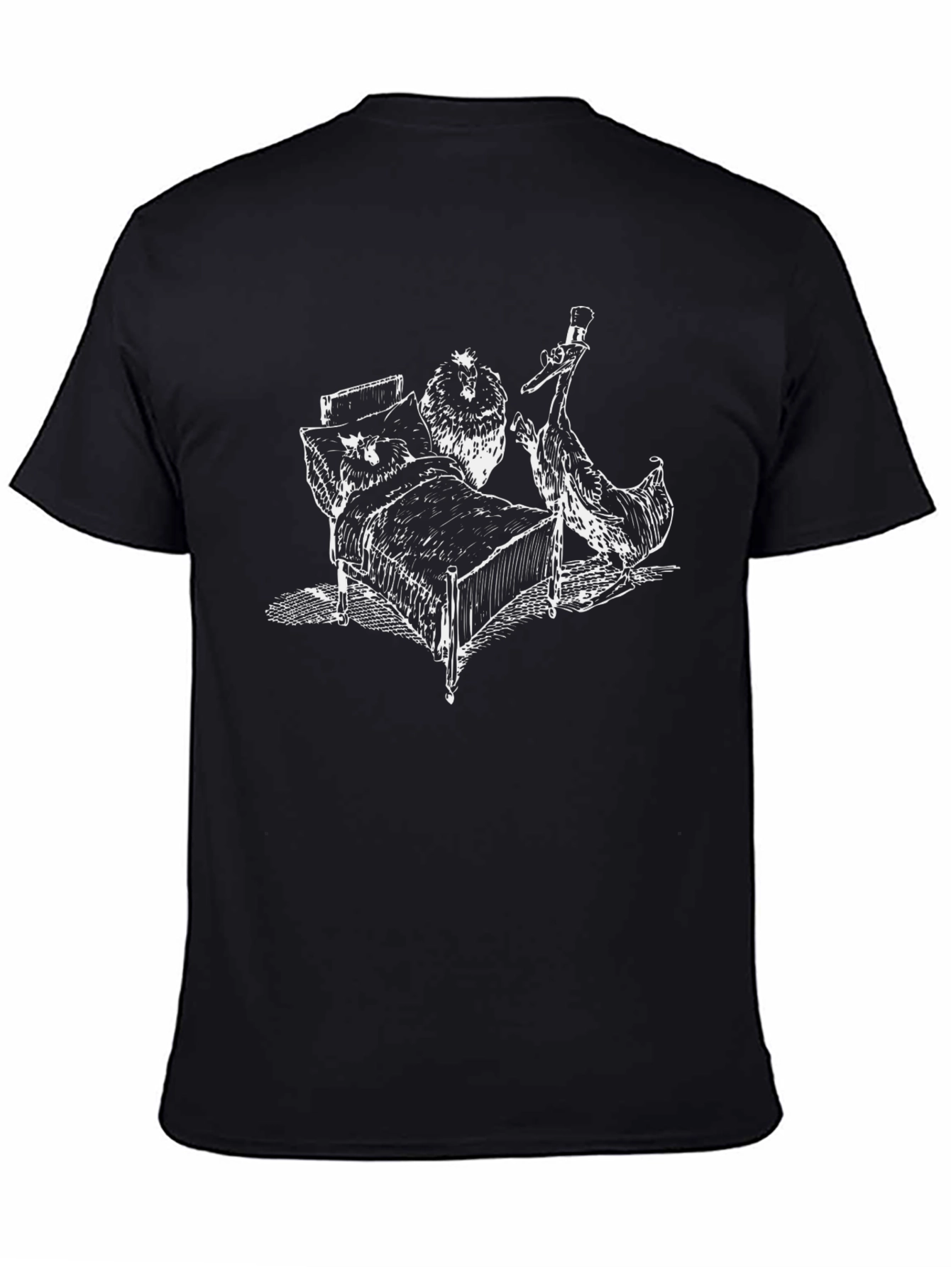 Quirky Chicken in Bed Graphic T-Shirt