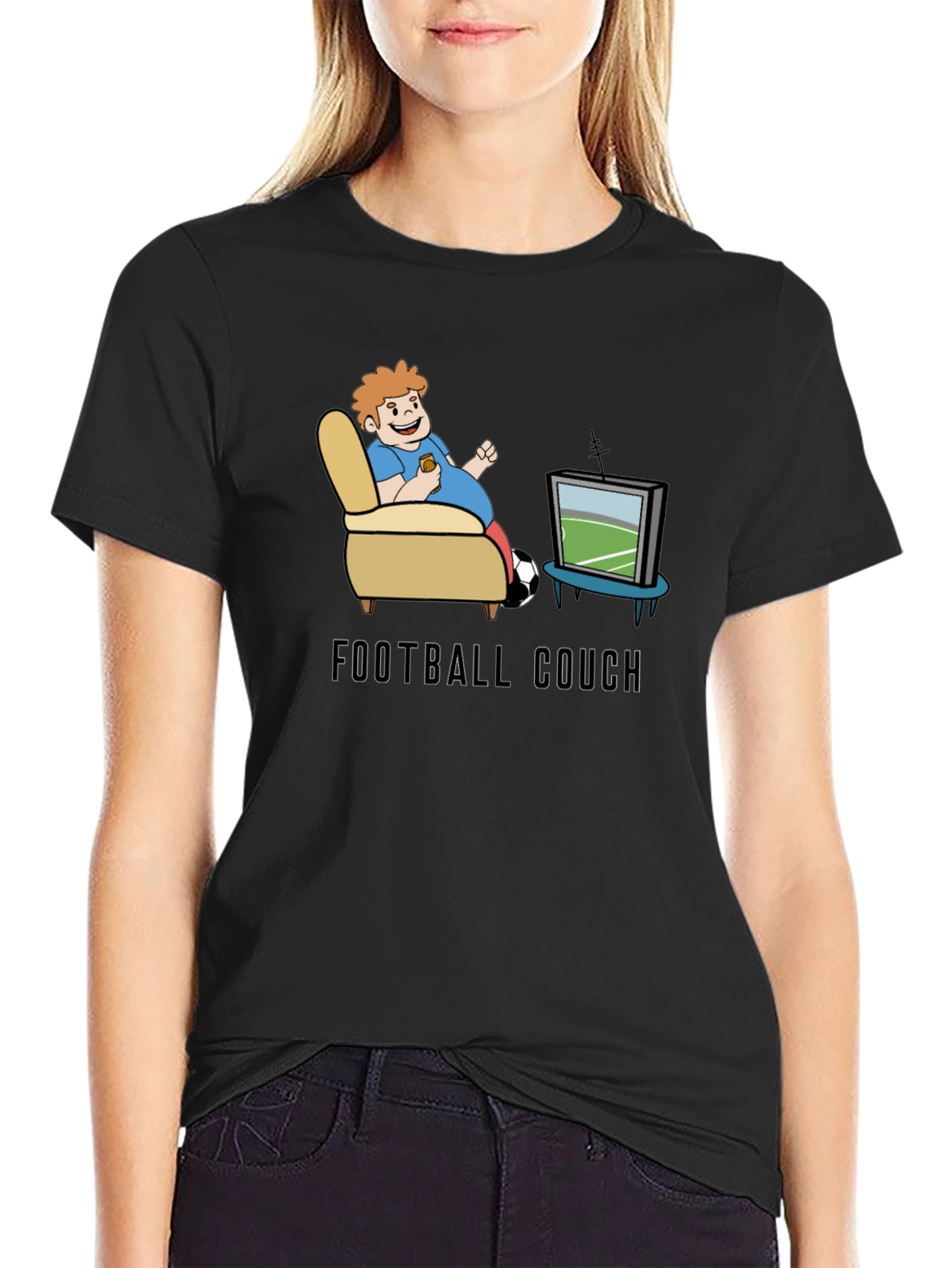 Football Couch T-Shirt: Comfy Fan Tee