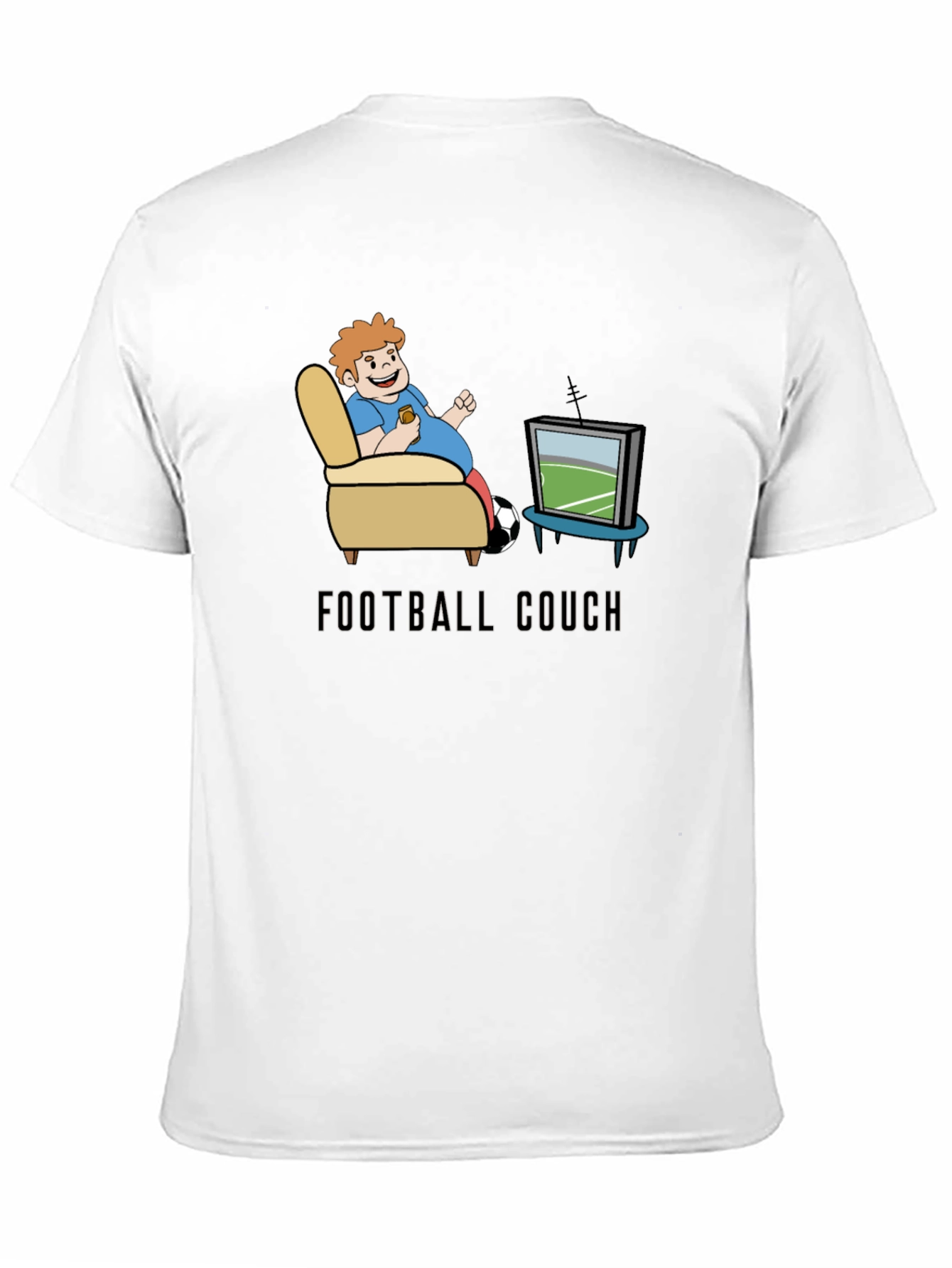 Football Couch T-Shirt: Comfy Fan Tee