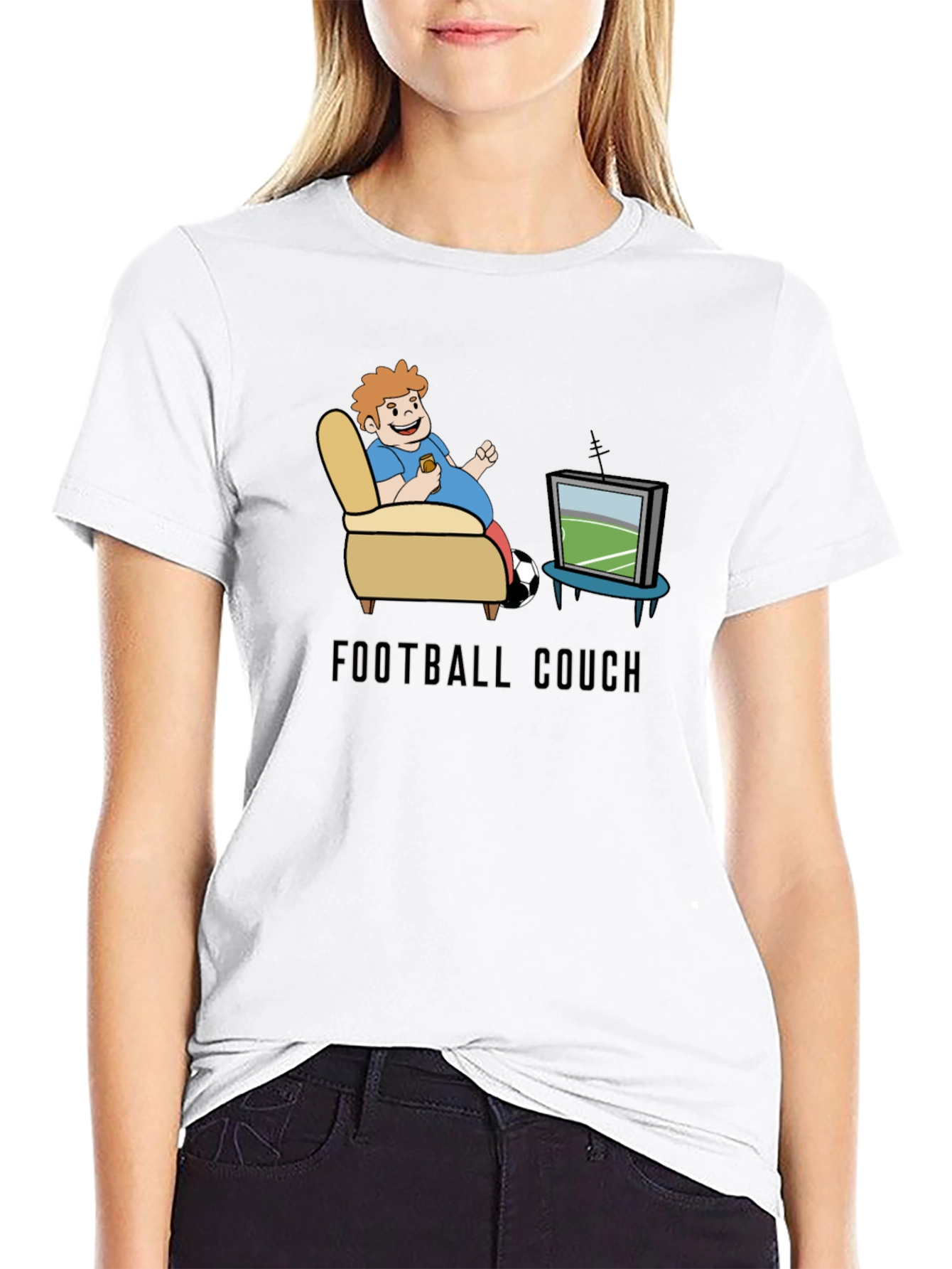 Football Couch T-Shirt: Comfy Fan Tee