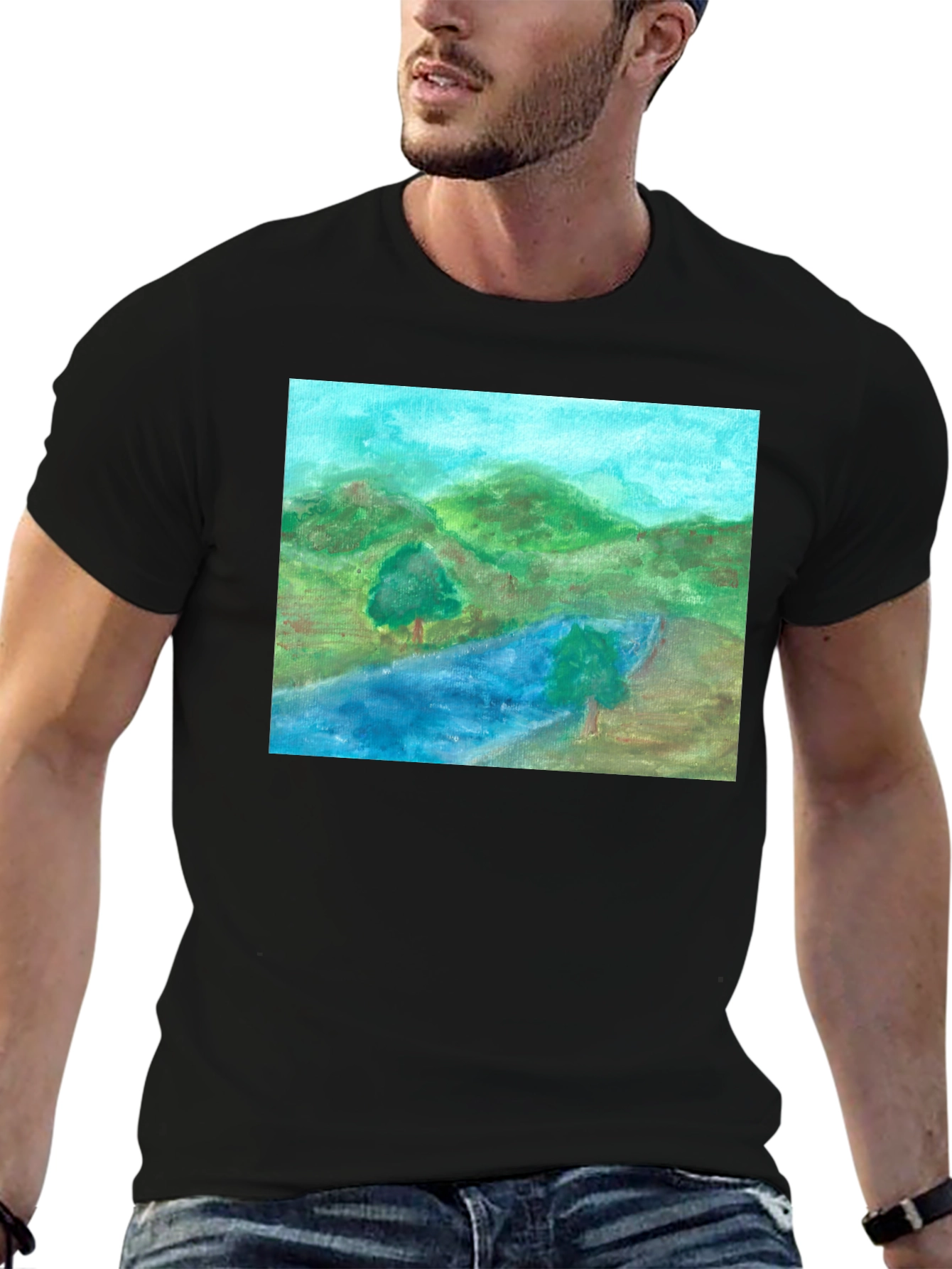Nature River Scene Graphic Tee