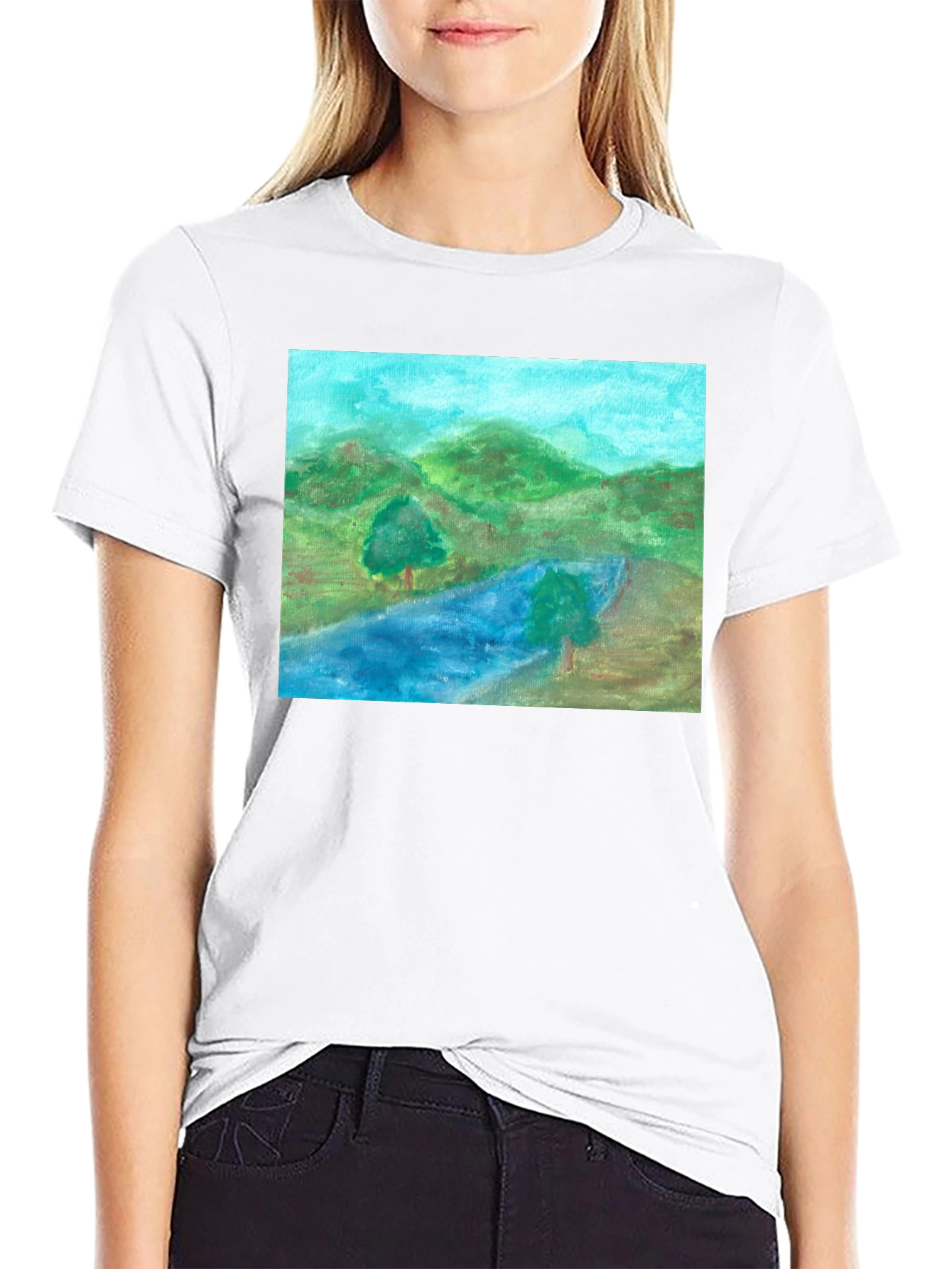 Nature River Scene Graphic Tee