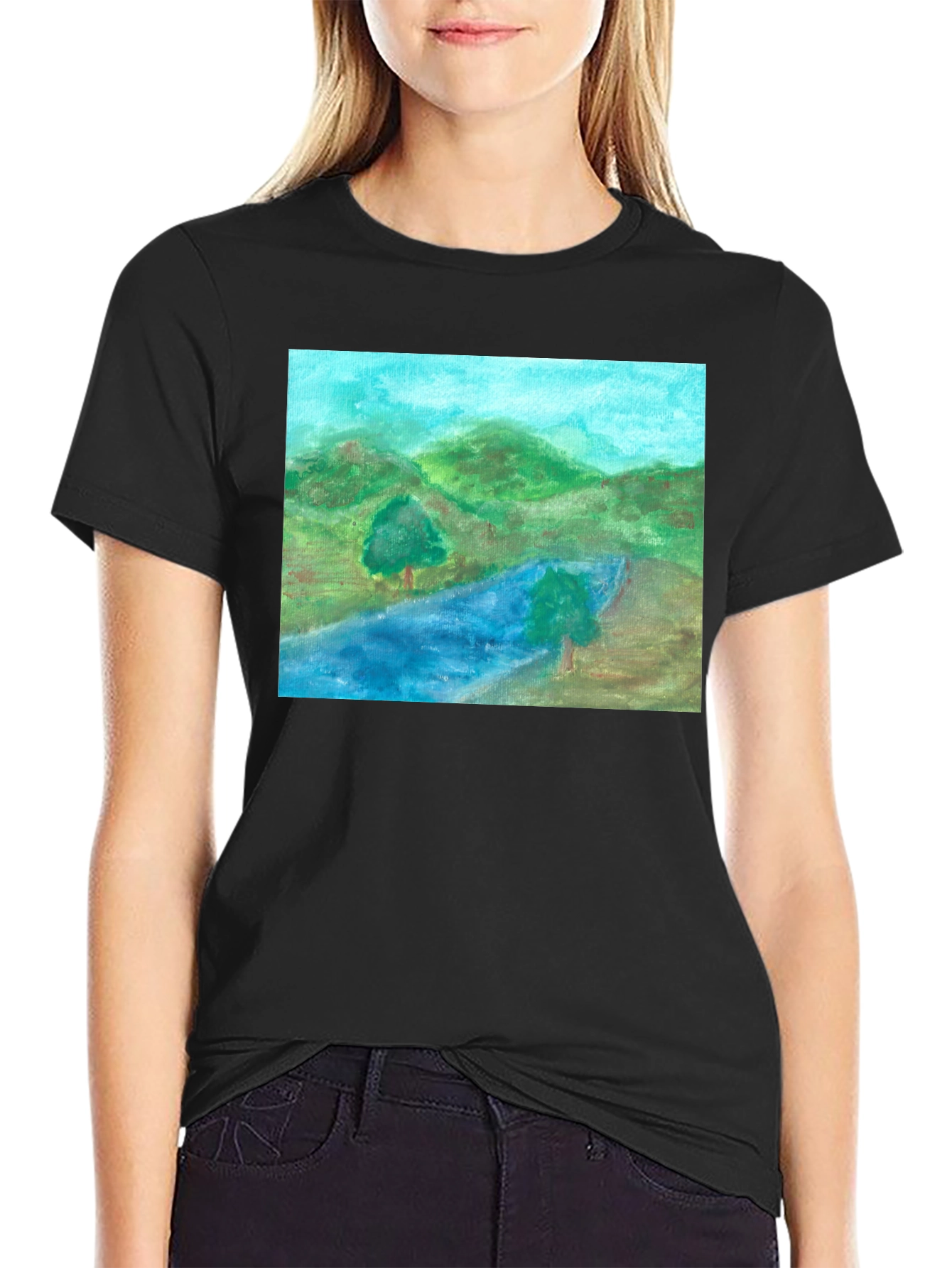 Nature River Scene Graphic Tee