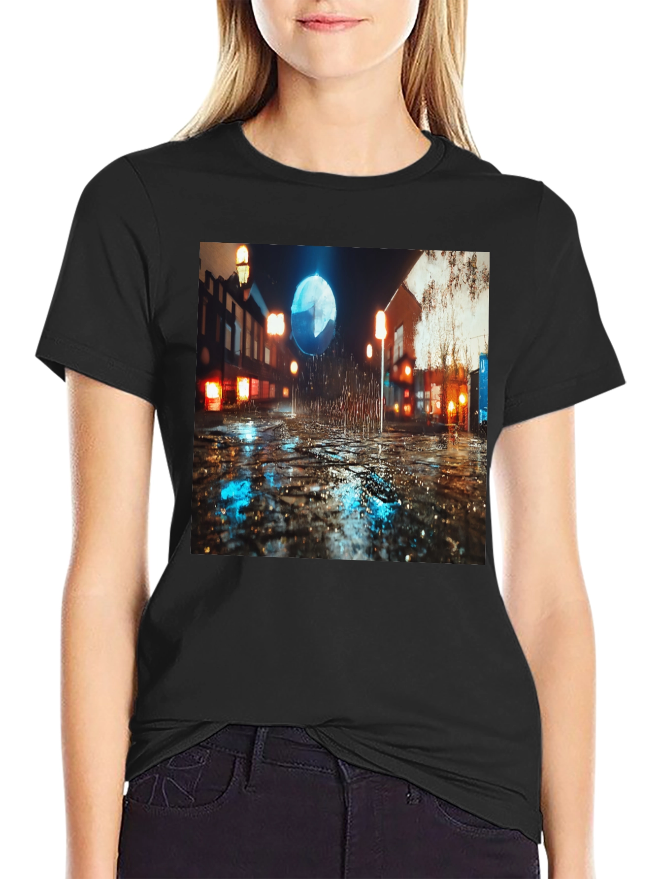 Rainy Nightscape T-Shirt