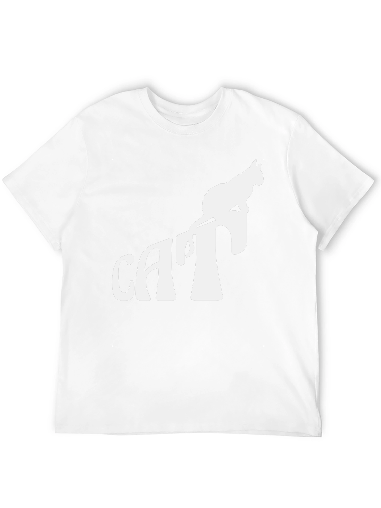 Cool Cat Silhouette Graphic Tee - Black
