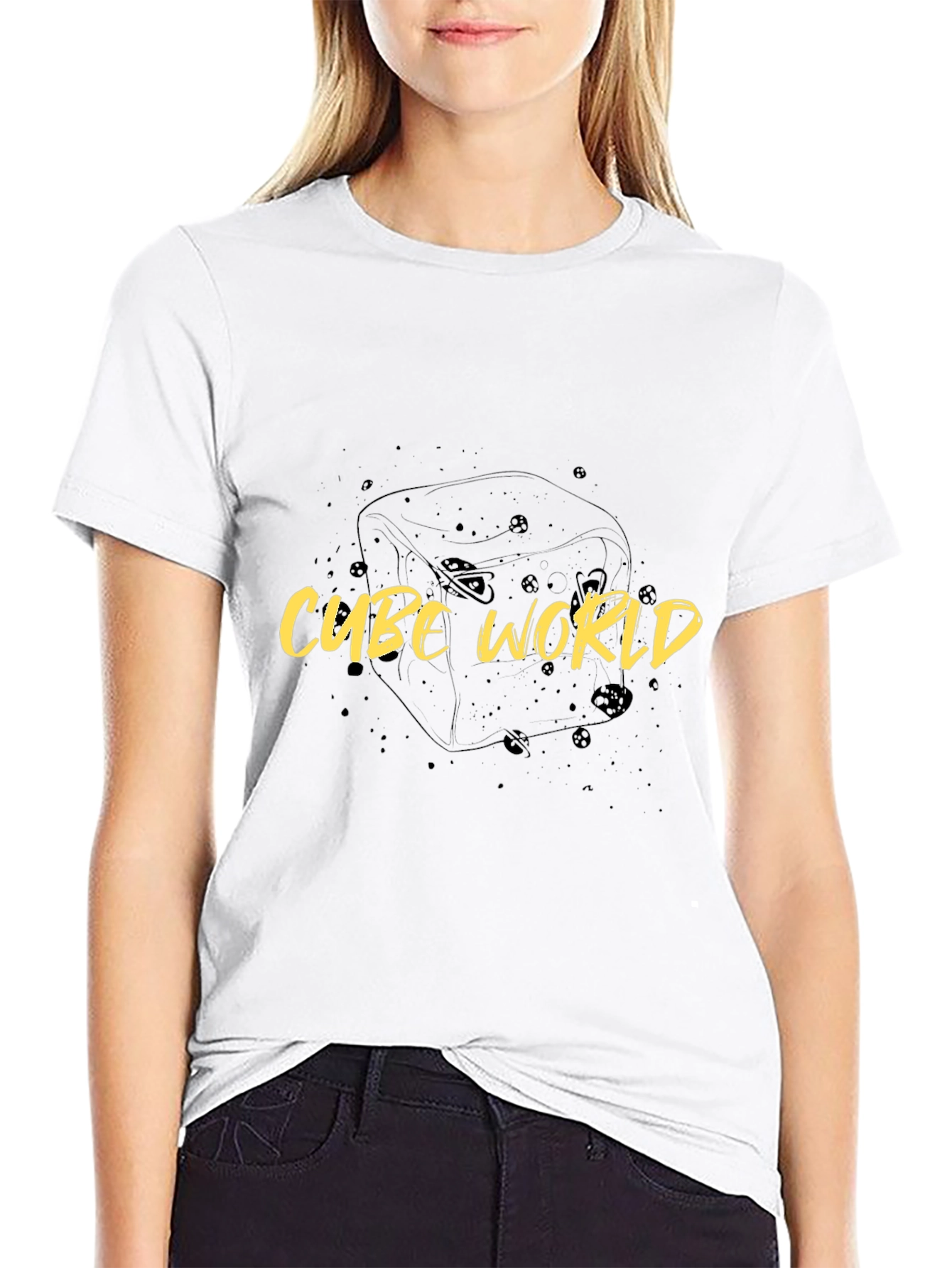 Cube World Black Graphic Tee