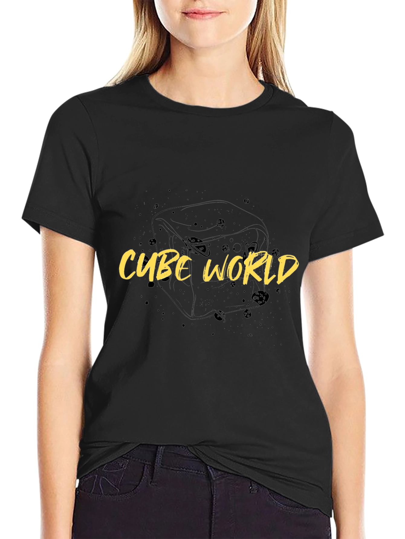 Cube World Black Graphic Tee