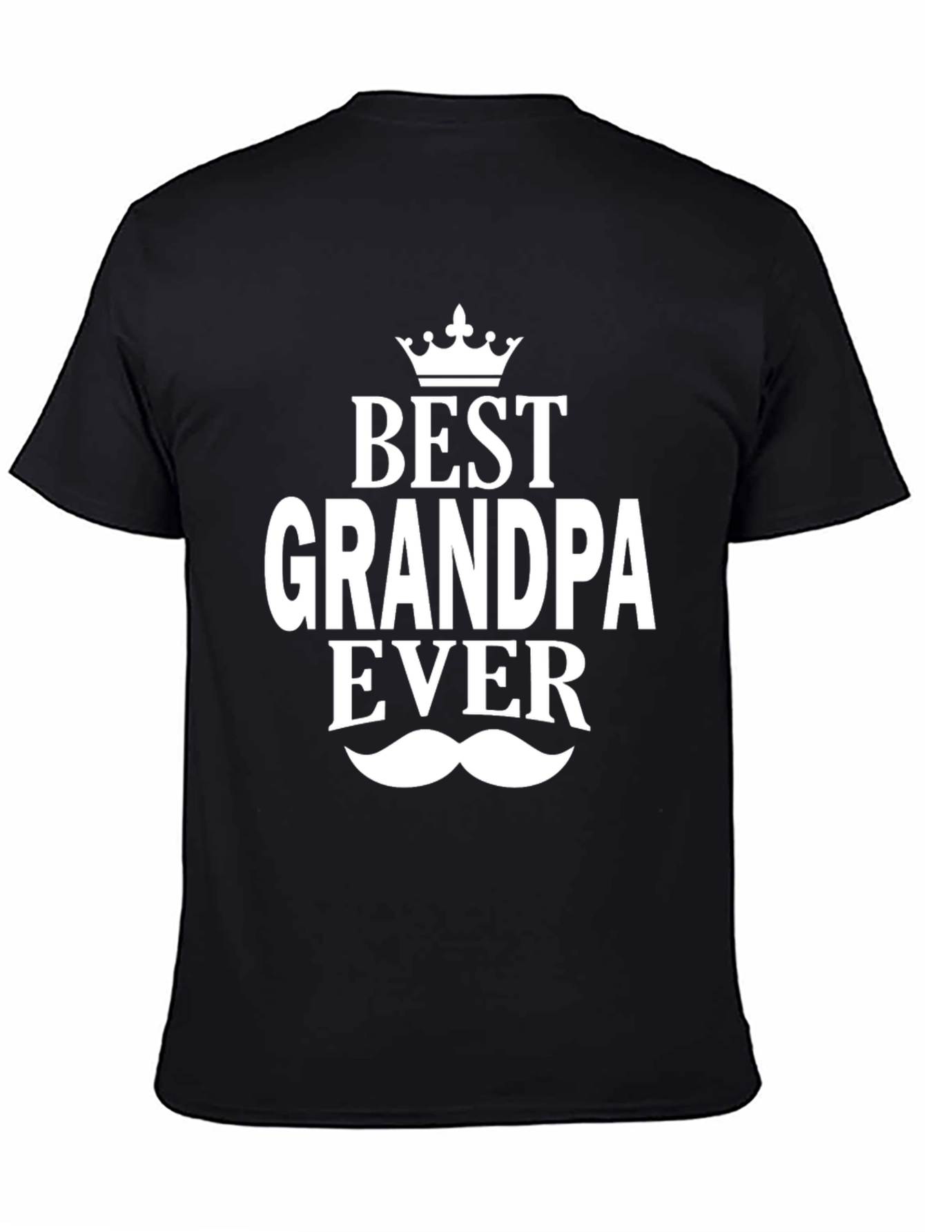 Best Grandpa Ever T-Shirt Crown Mustache Design