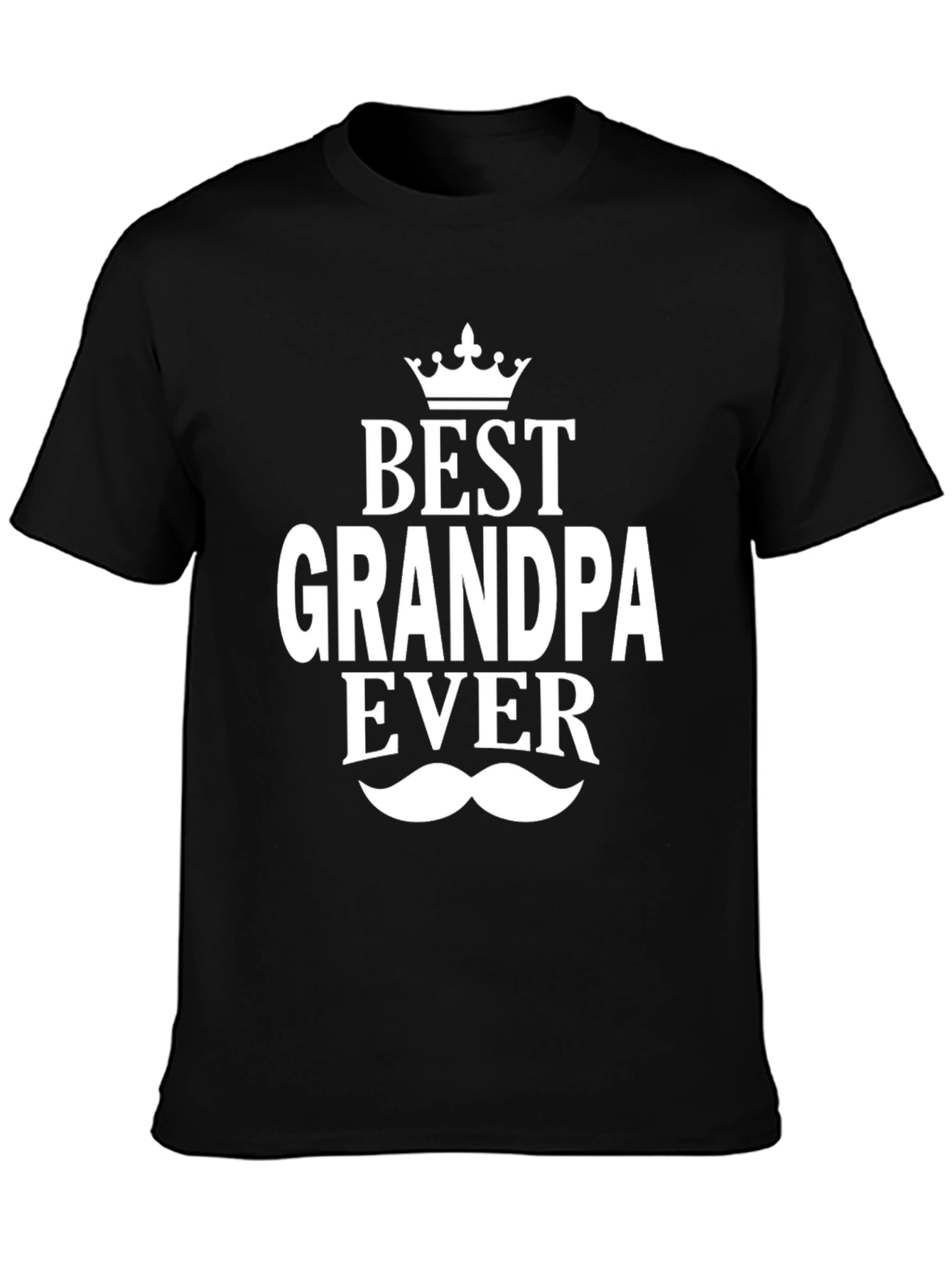 Best Grandpa Ever T-Shirt Crown Mustache Design