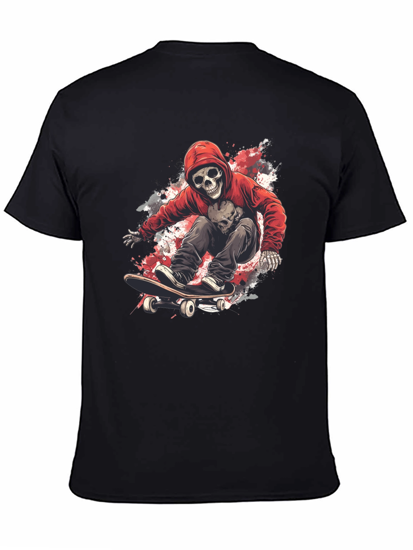 Skateboarding Skeleton Graphic Tee - Cool Design