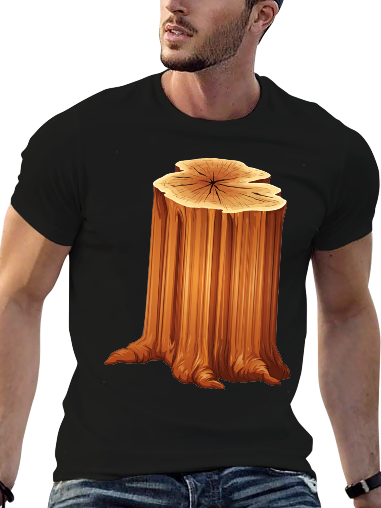 Nature Tree Stump Graphic T-Shirt