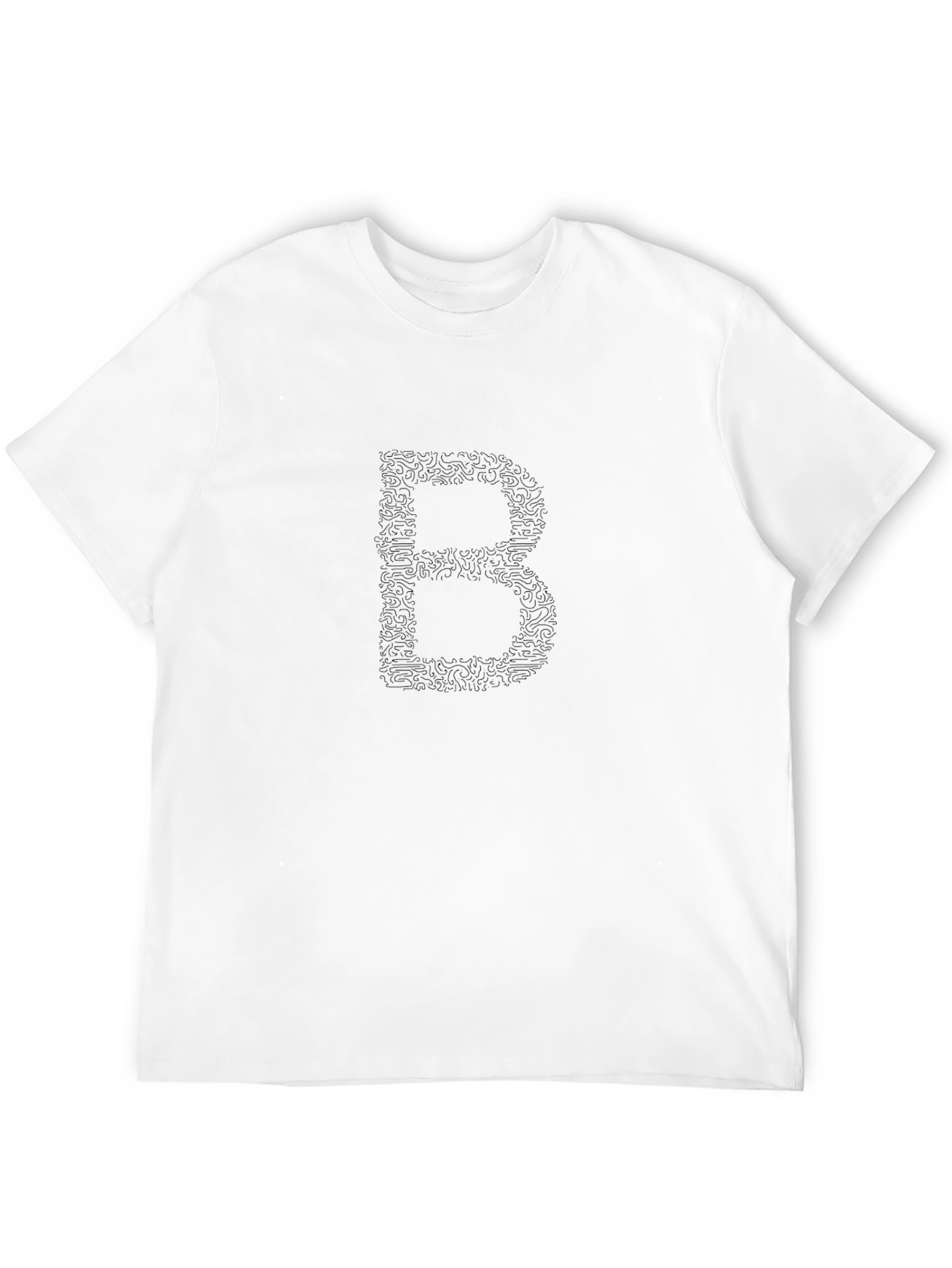 Mens Black Tee with B Design