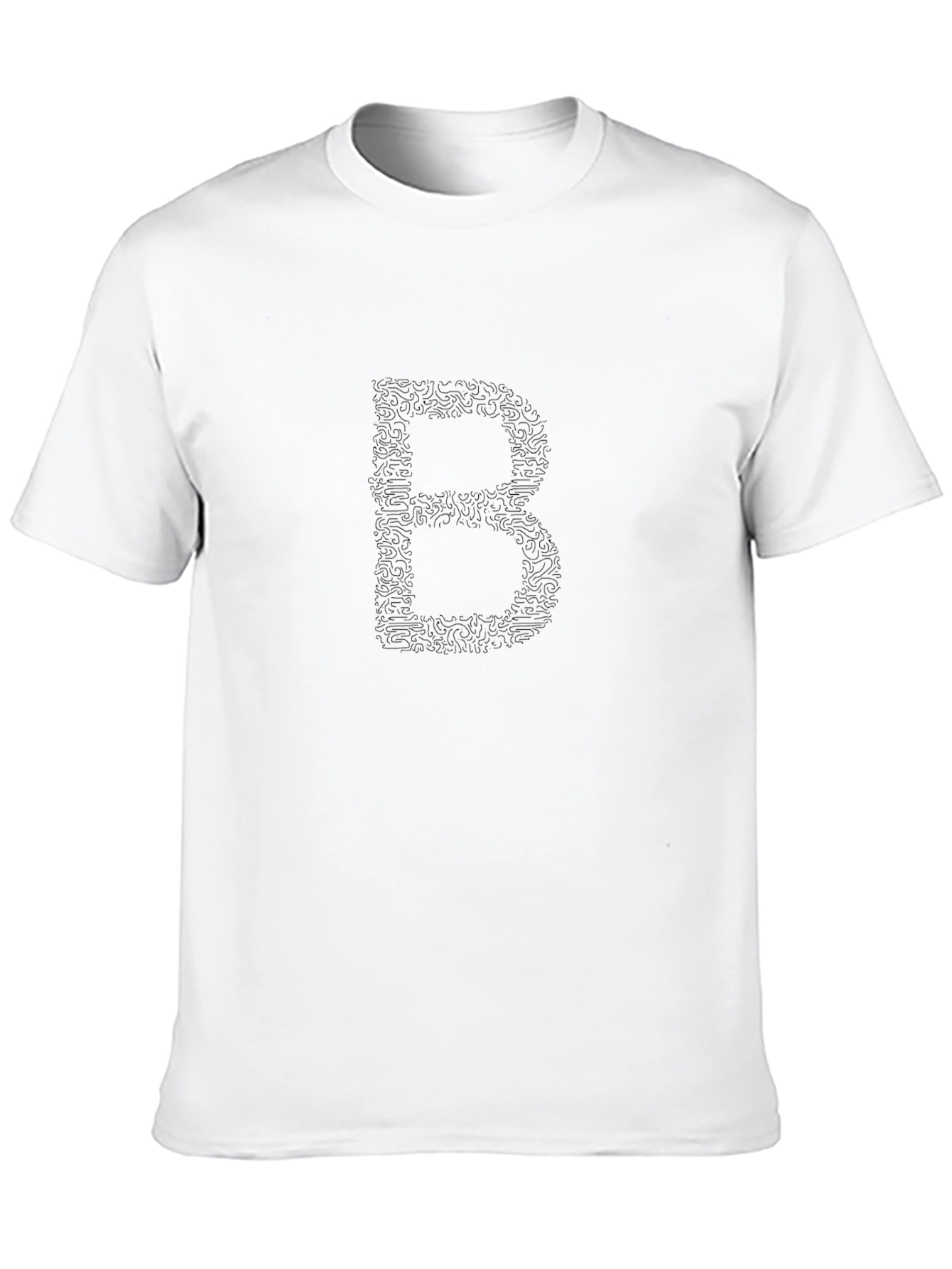 Mens Black Tee with B Design