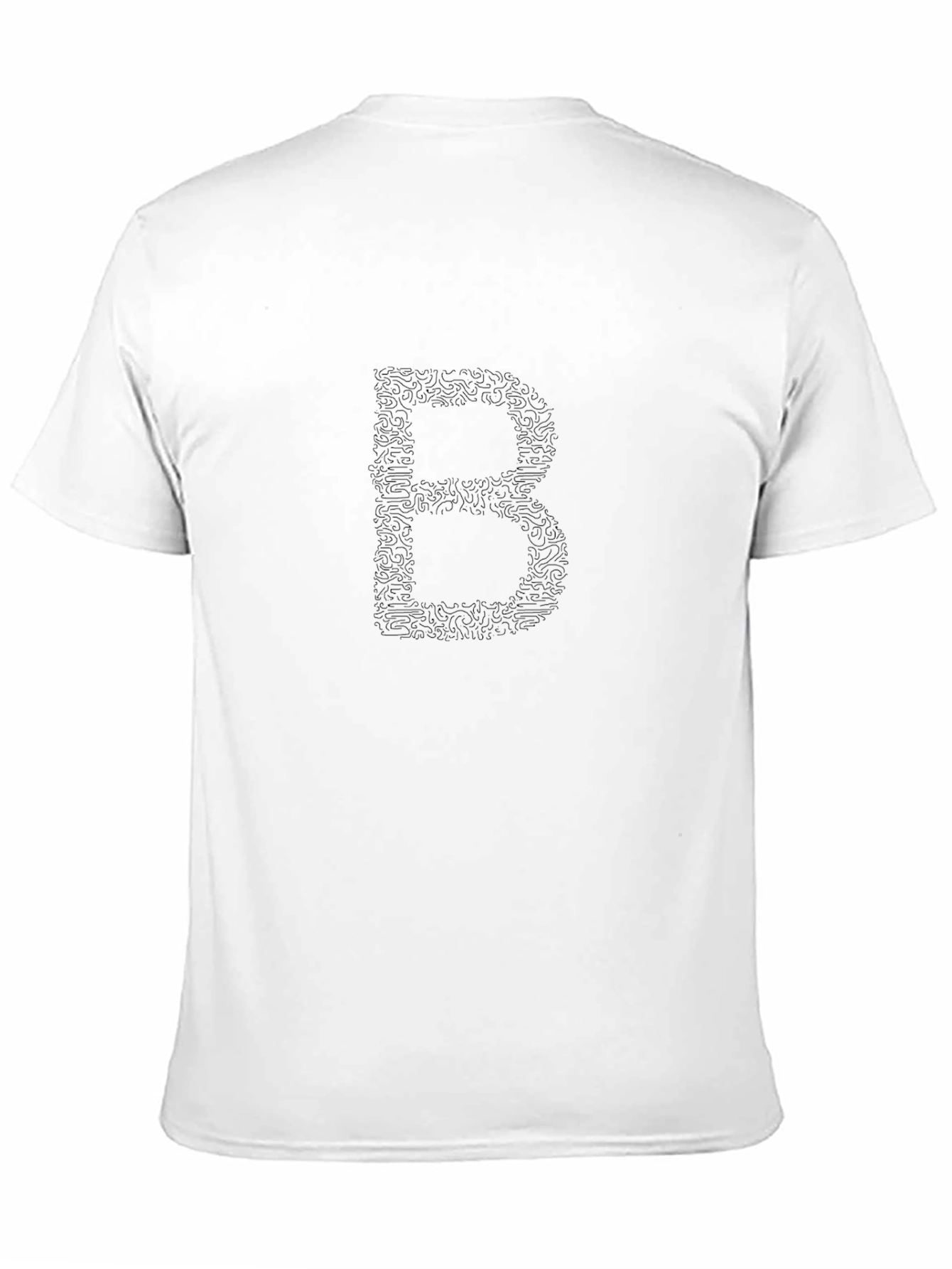 Mens Black Tee with B Design