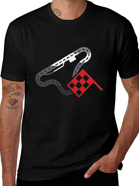 Racing Track Graphic Tee - Mens Black T-Shirt