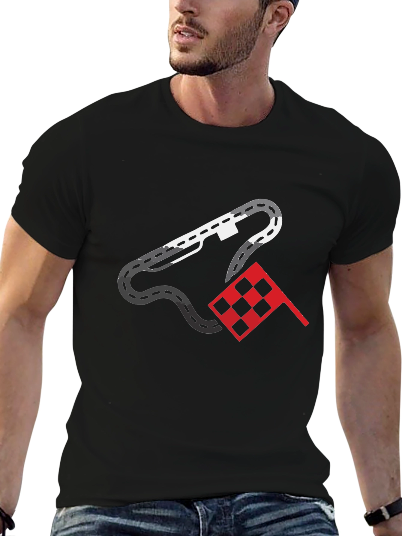 Racing Track Graphic Tee - Mens Black T-Shirt