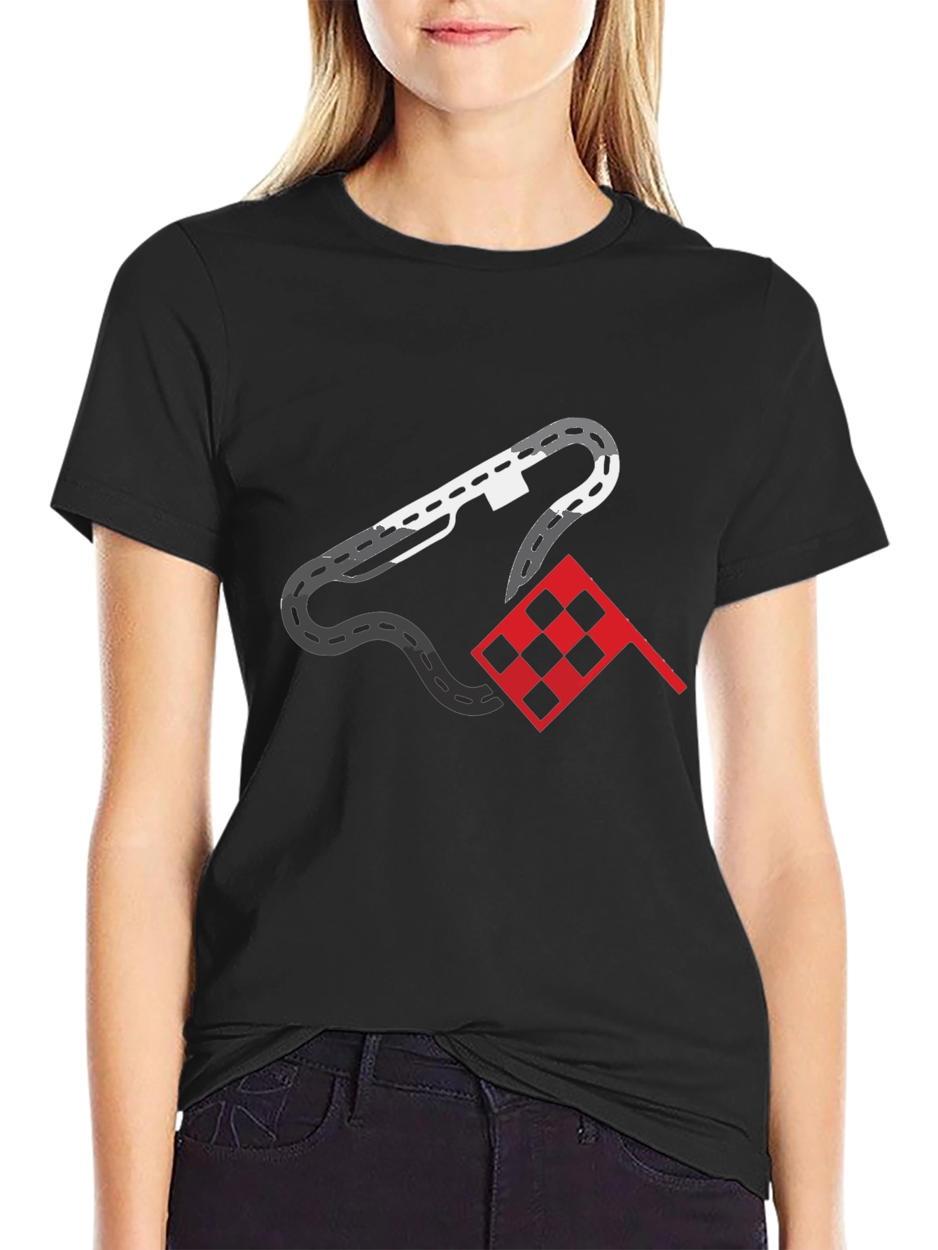 Racing Track Graphic Tee - Mens Black T-Shirt