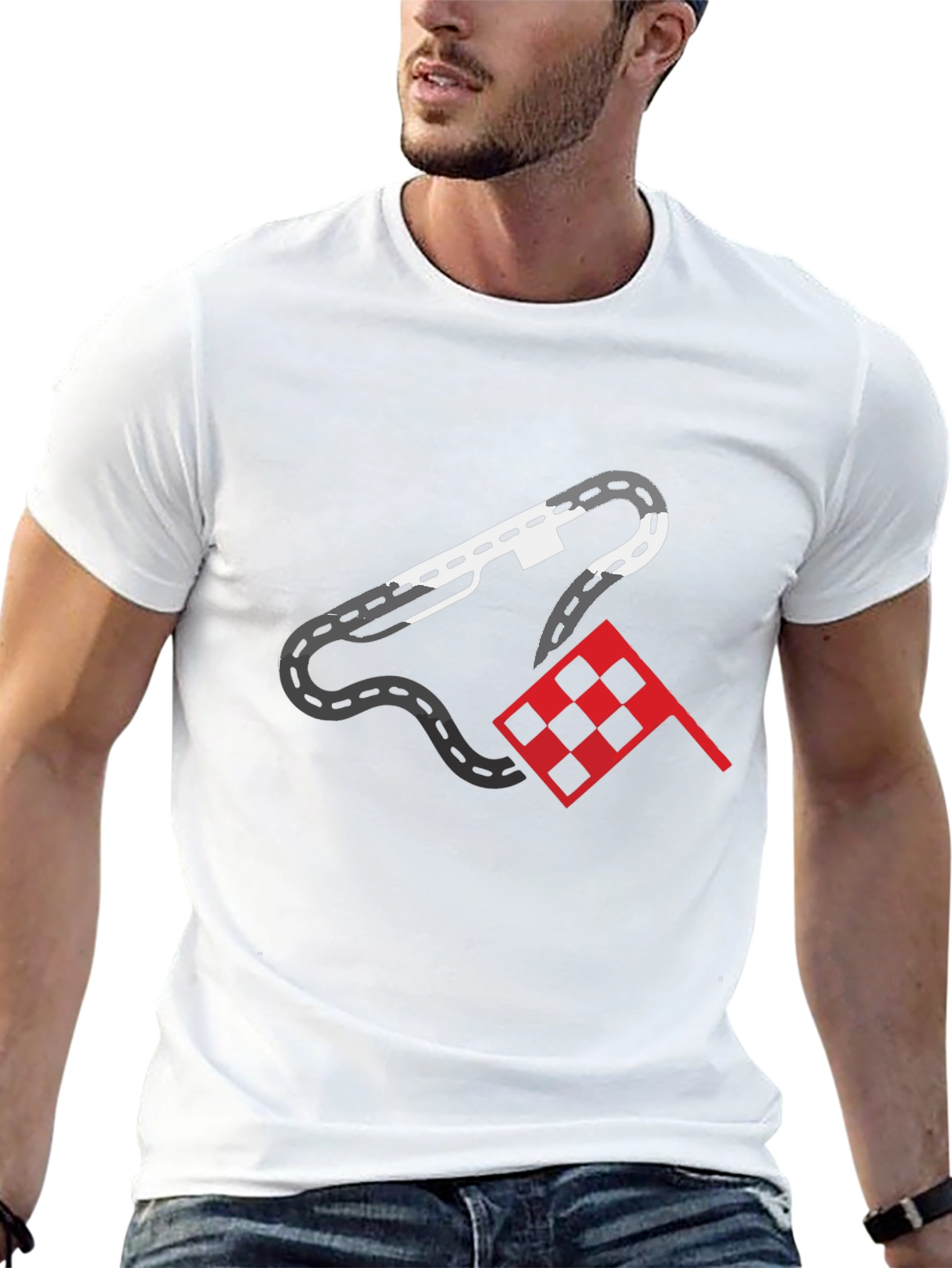 Racing Track Graphic Tee - Mens Black T-Shirt